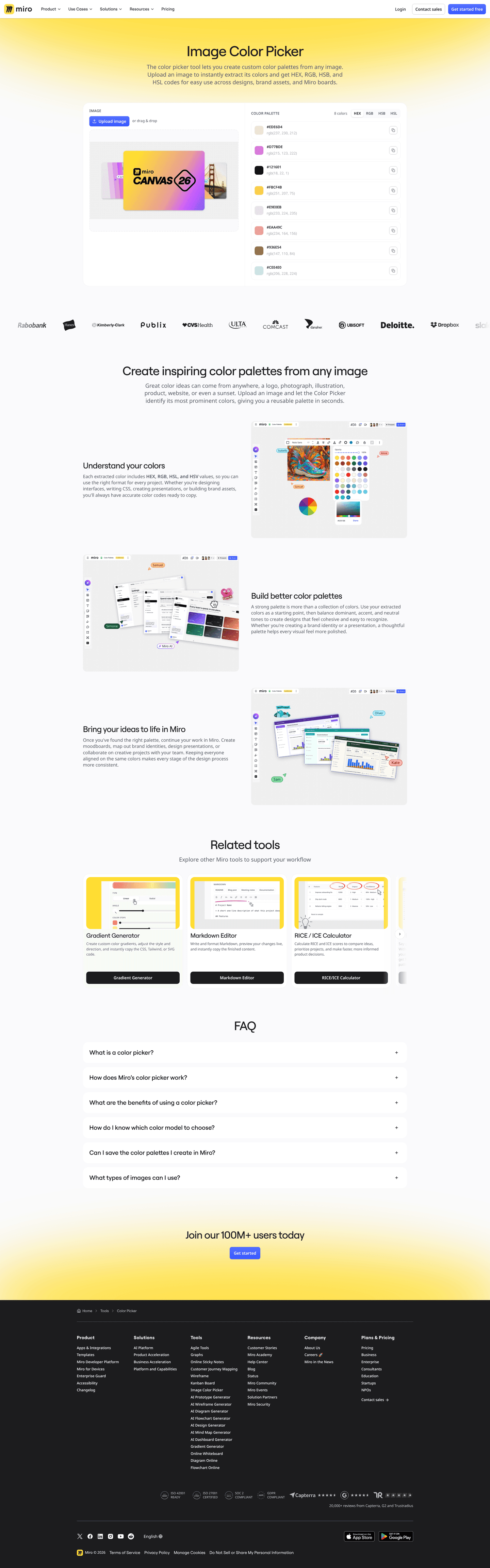Miro free tool page