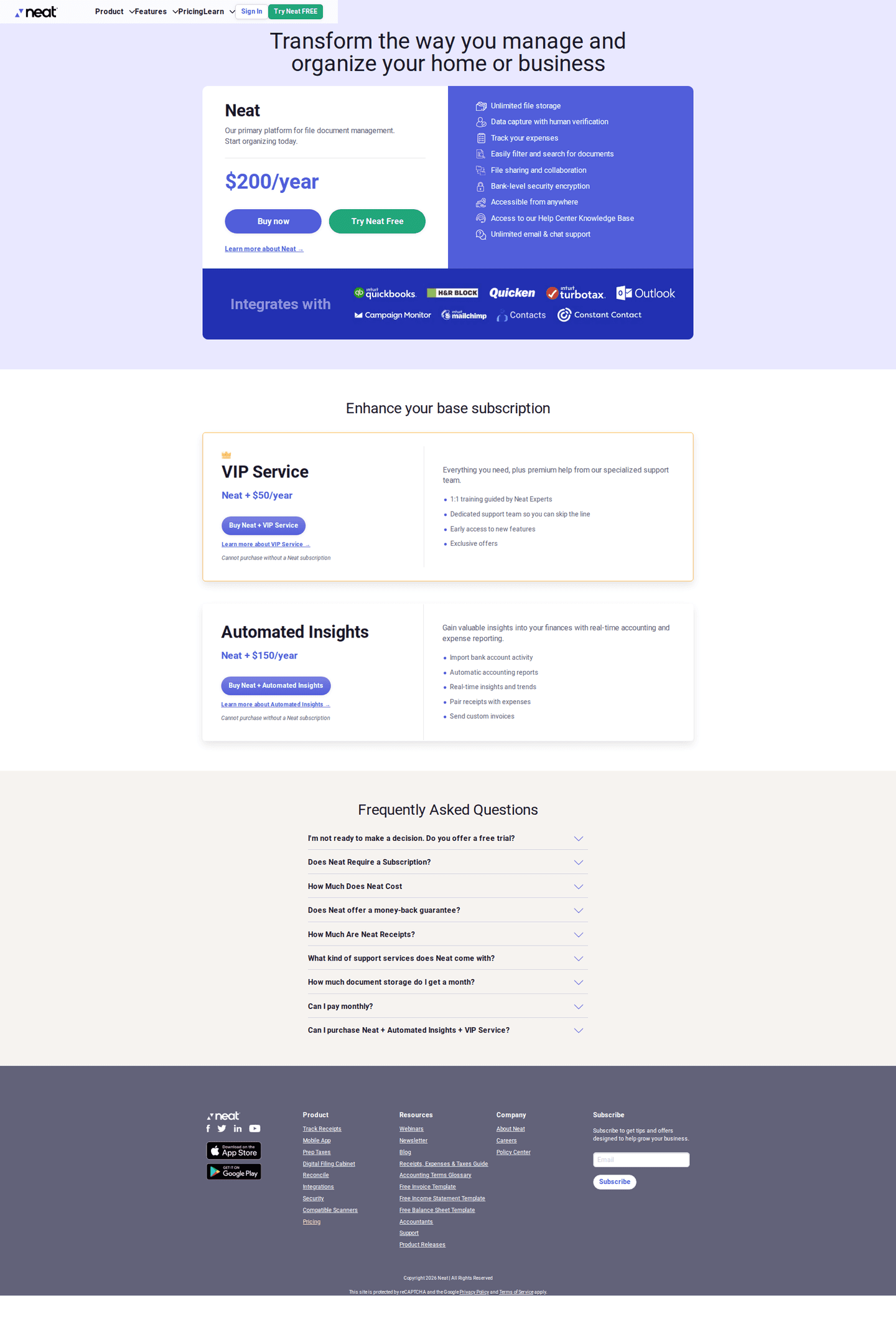 Neat homepage