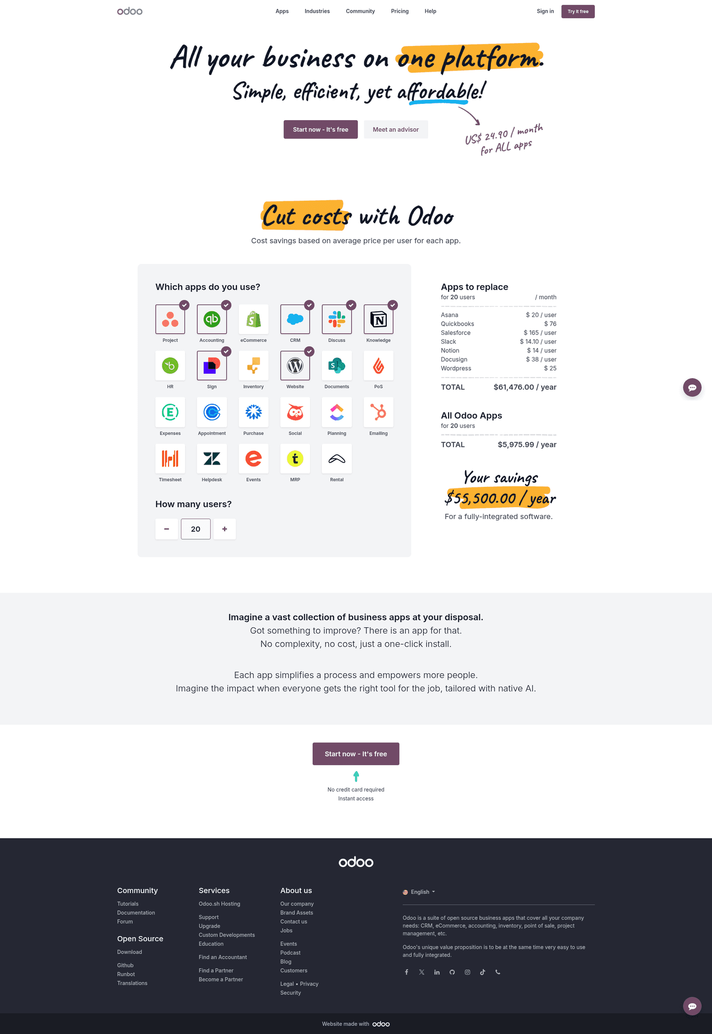 Odoo ROI calculator