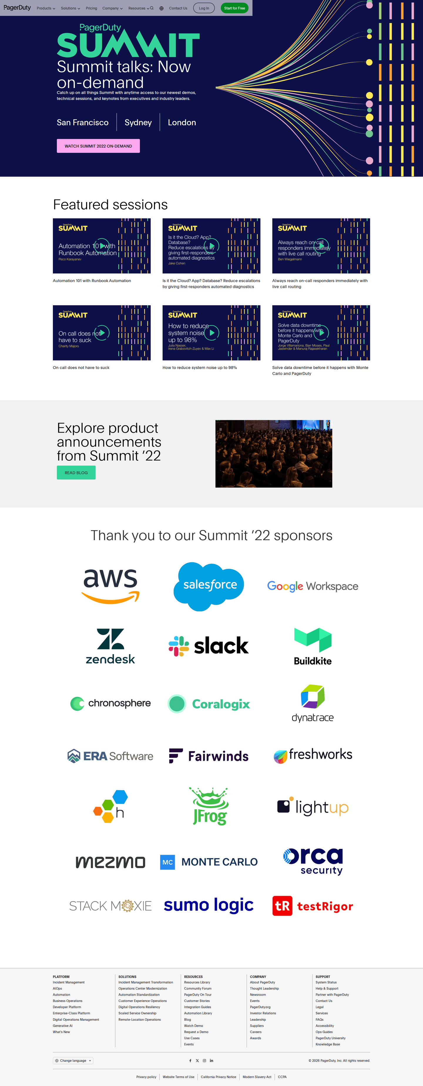 PagerDuty conference page