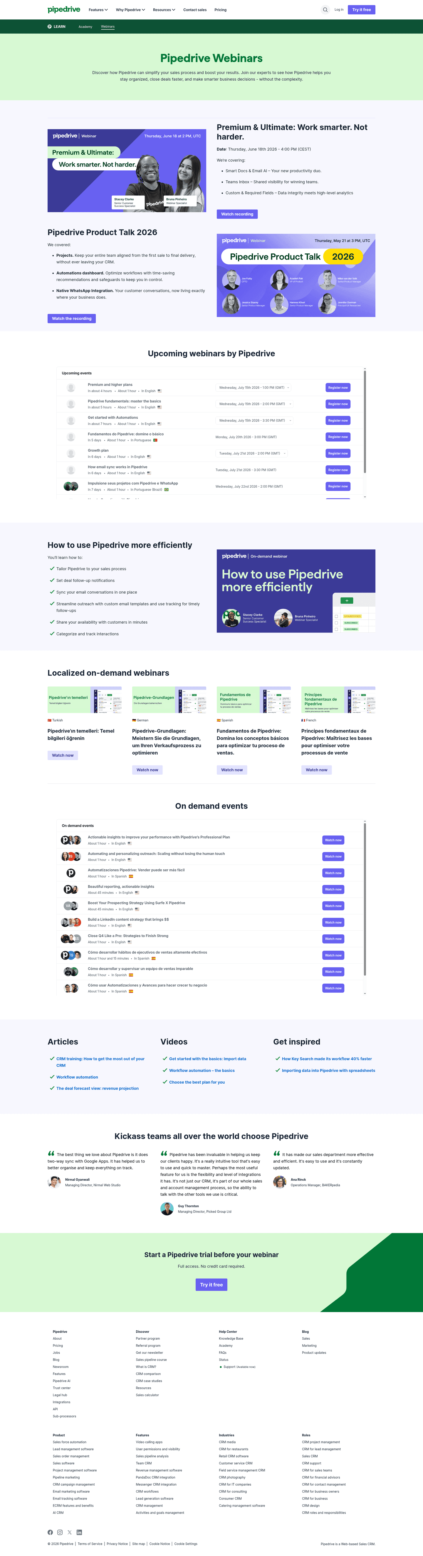 Pipedrive homepage