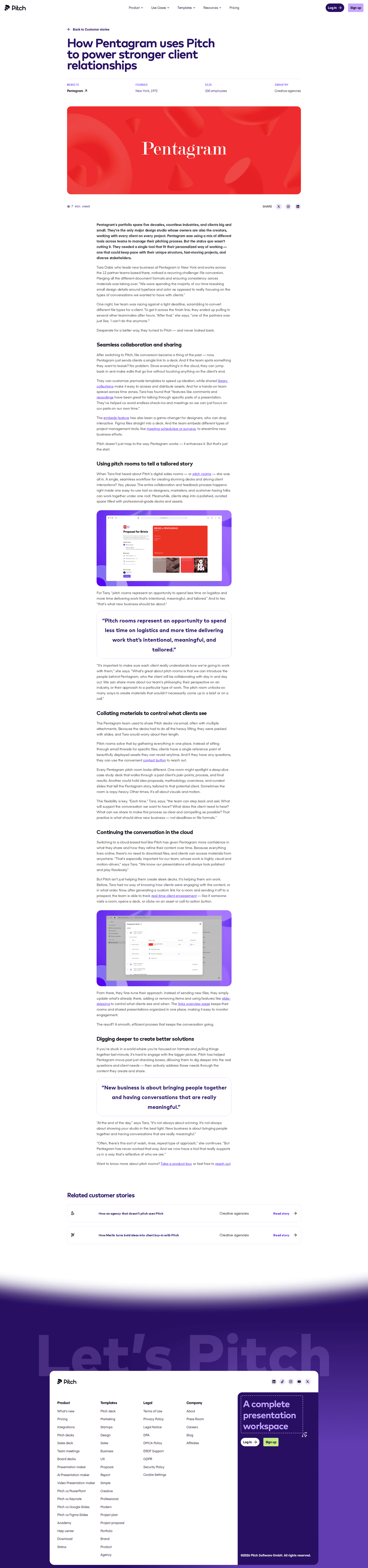 Pitch case study page