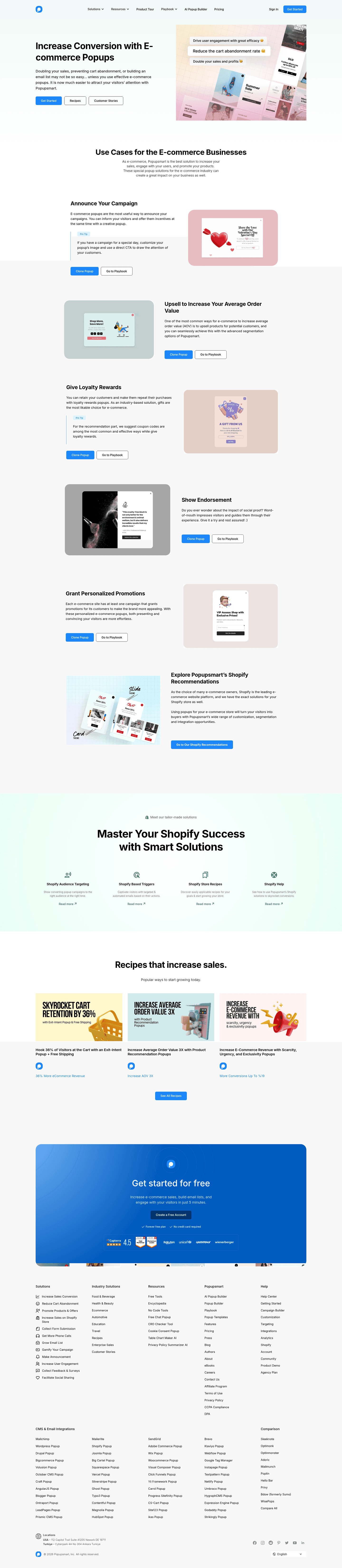 Popupsmart industry page