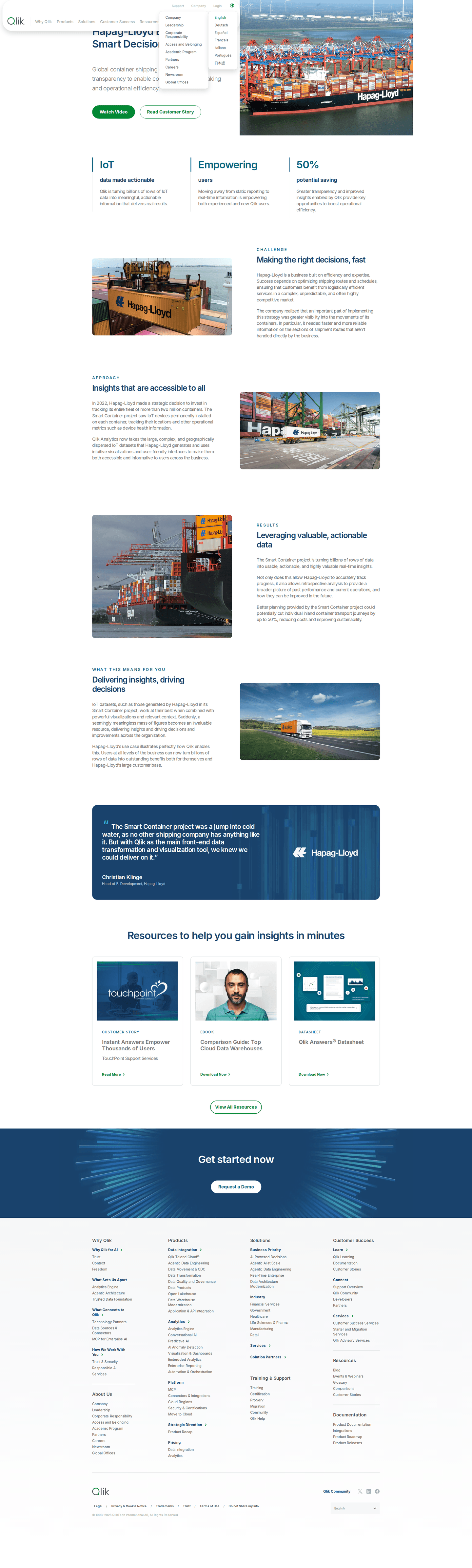 Qlik case study page