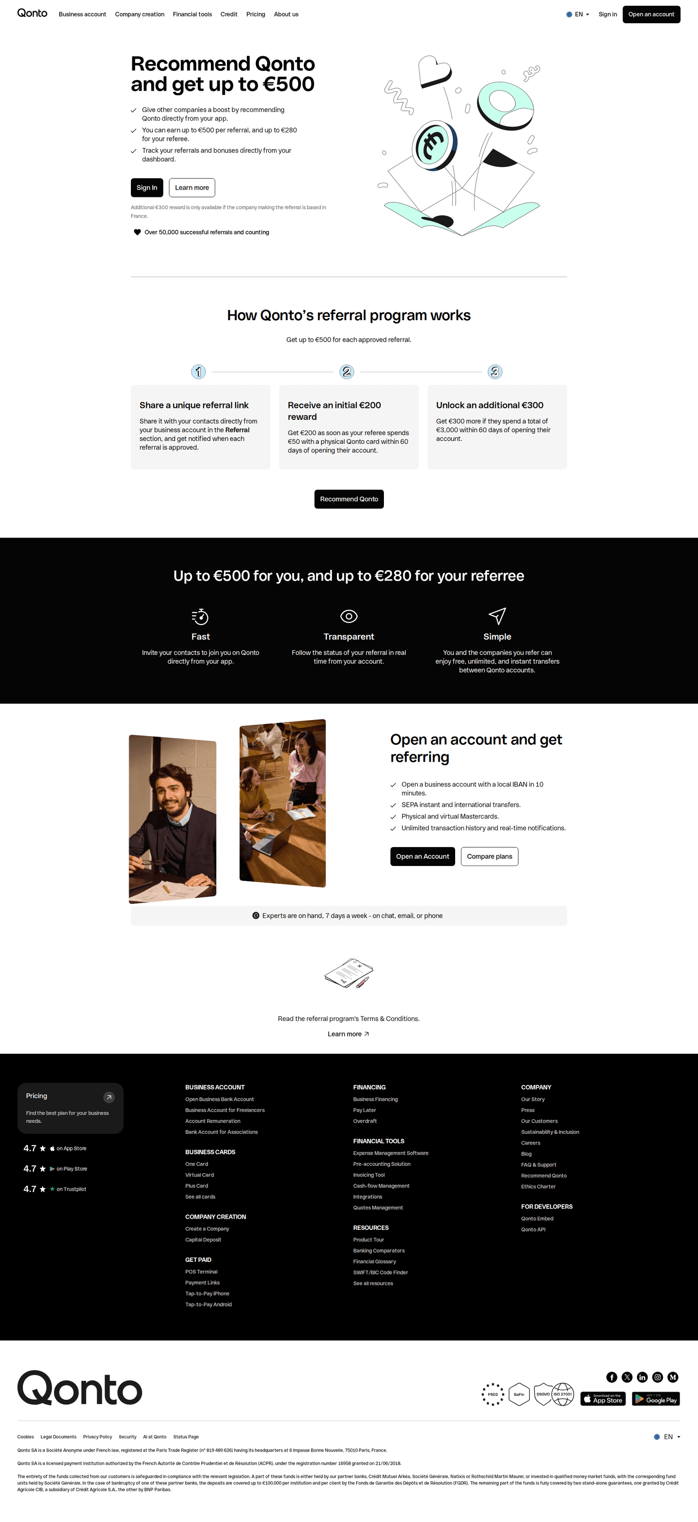 Qonto partner page