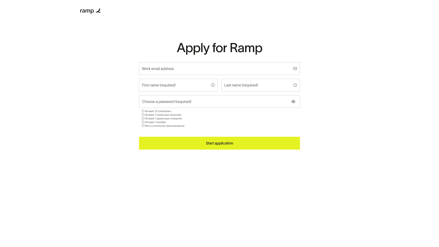 Signup page example