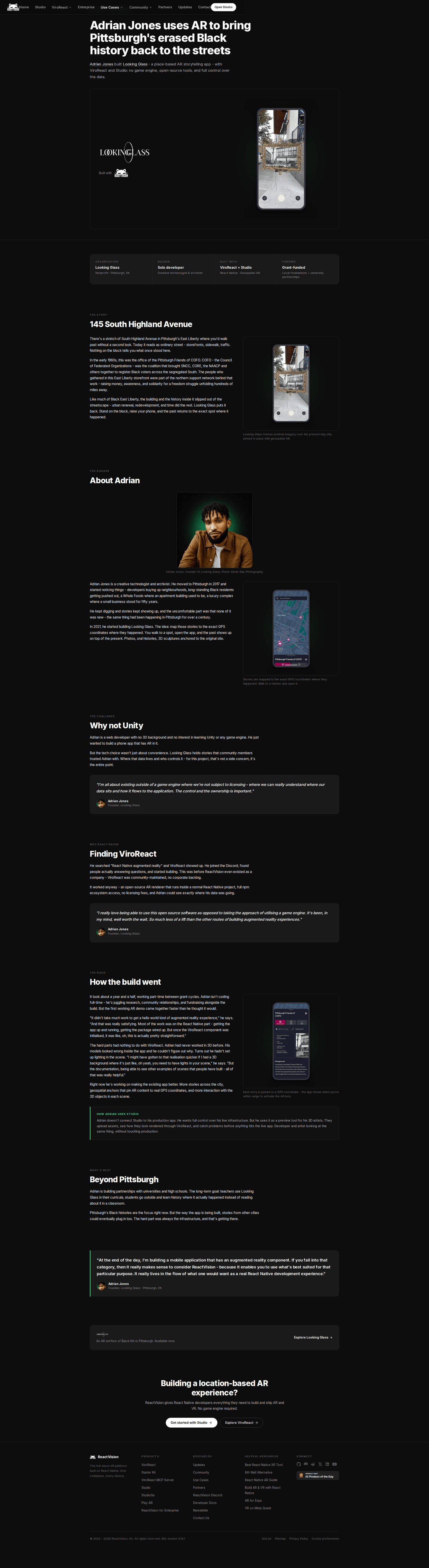 ReactVision Studio case study page
