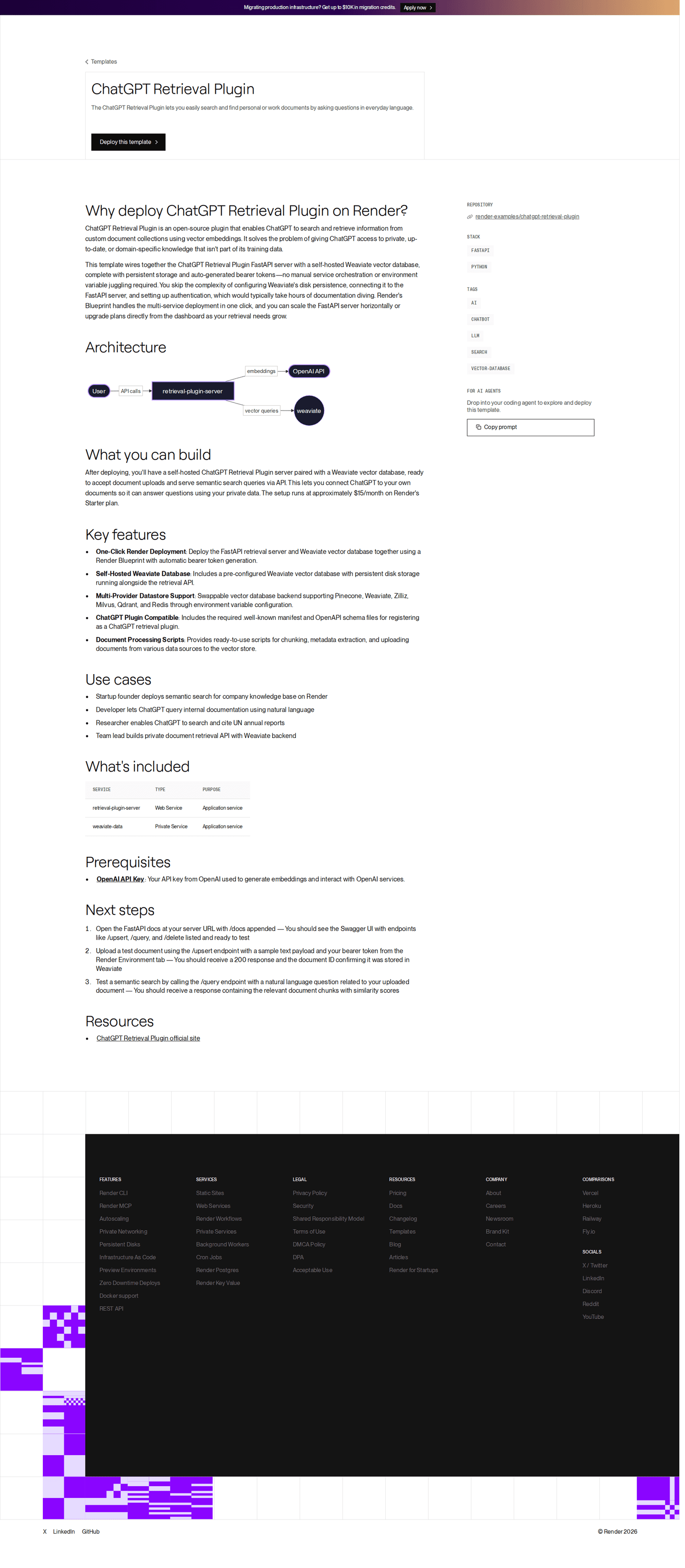 Render template page