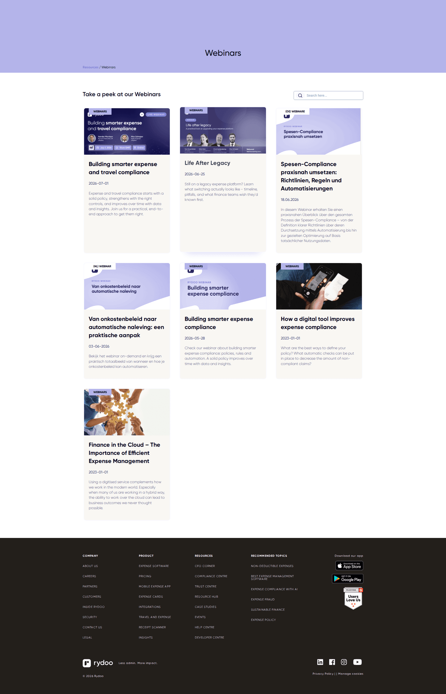 Rydoo blog page