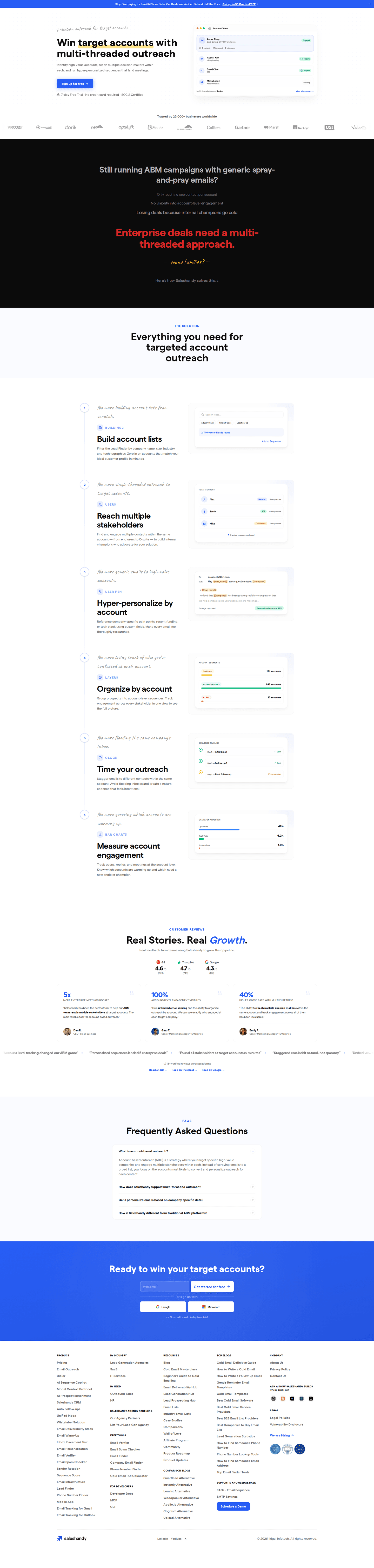 Saleshandy feature page