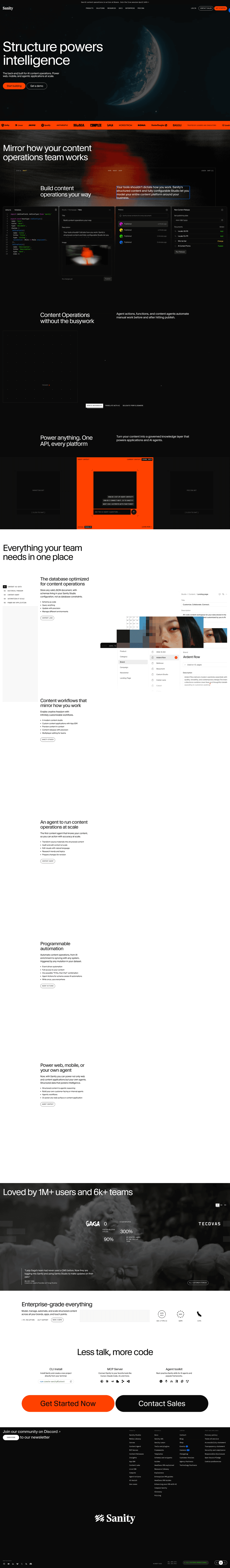 Sanity landing page
