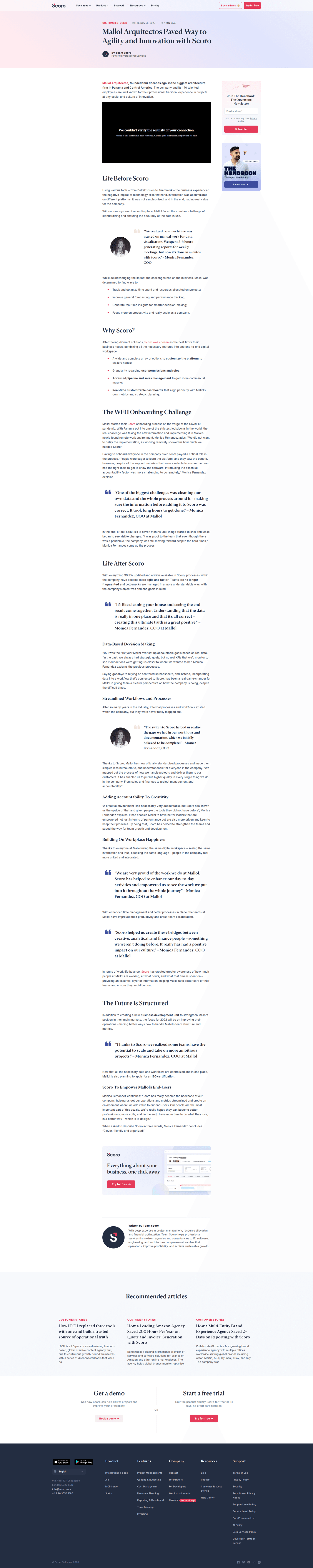 Scoro case study page