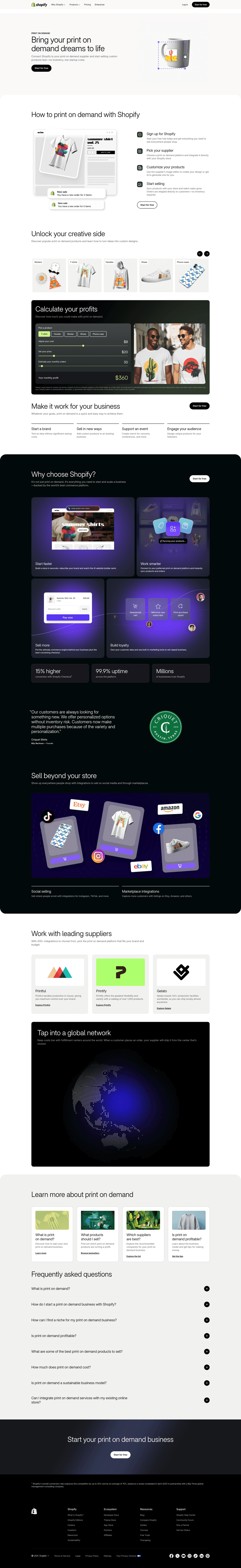 Shopify use case page