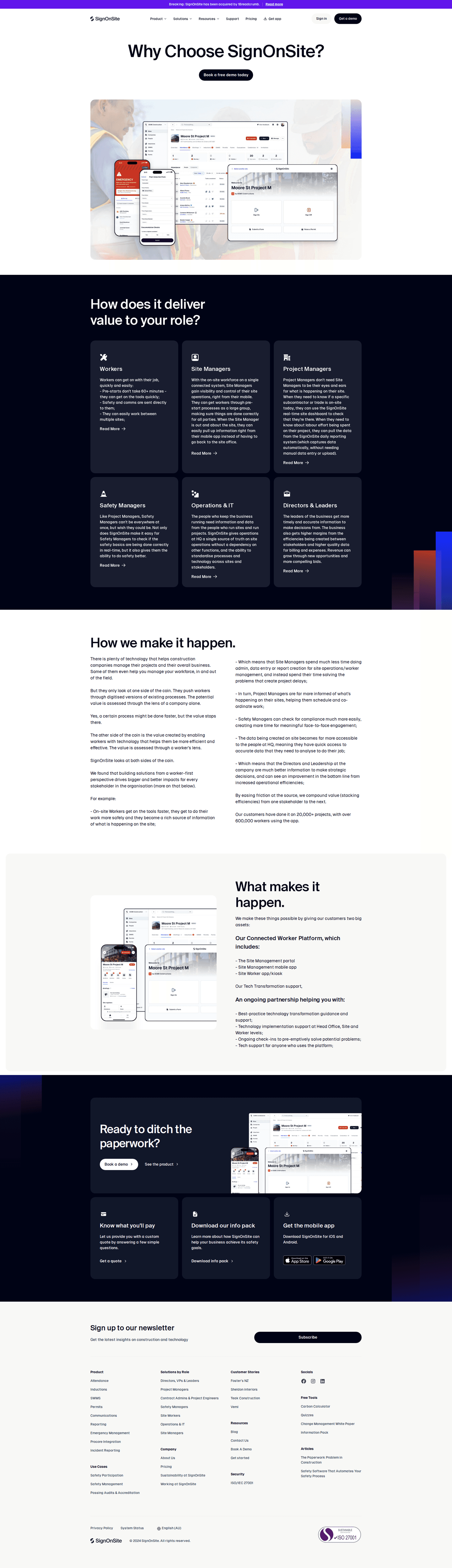 SignOnSite why us page
