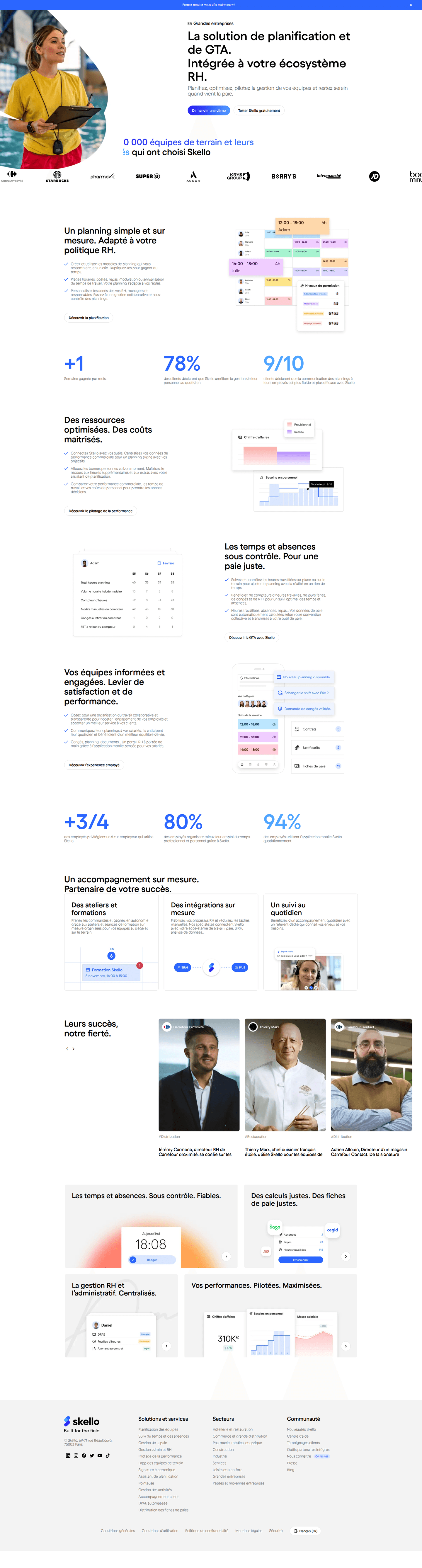 Skello enterprise page