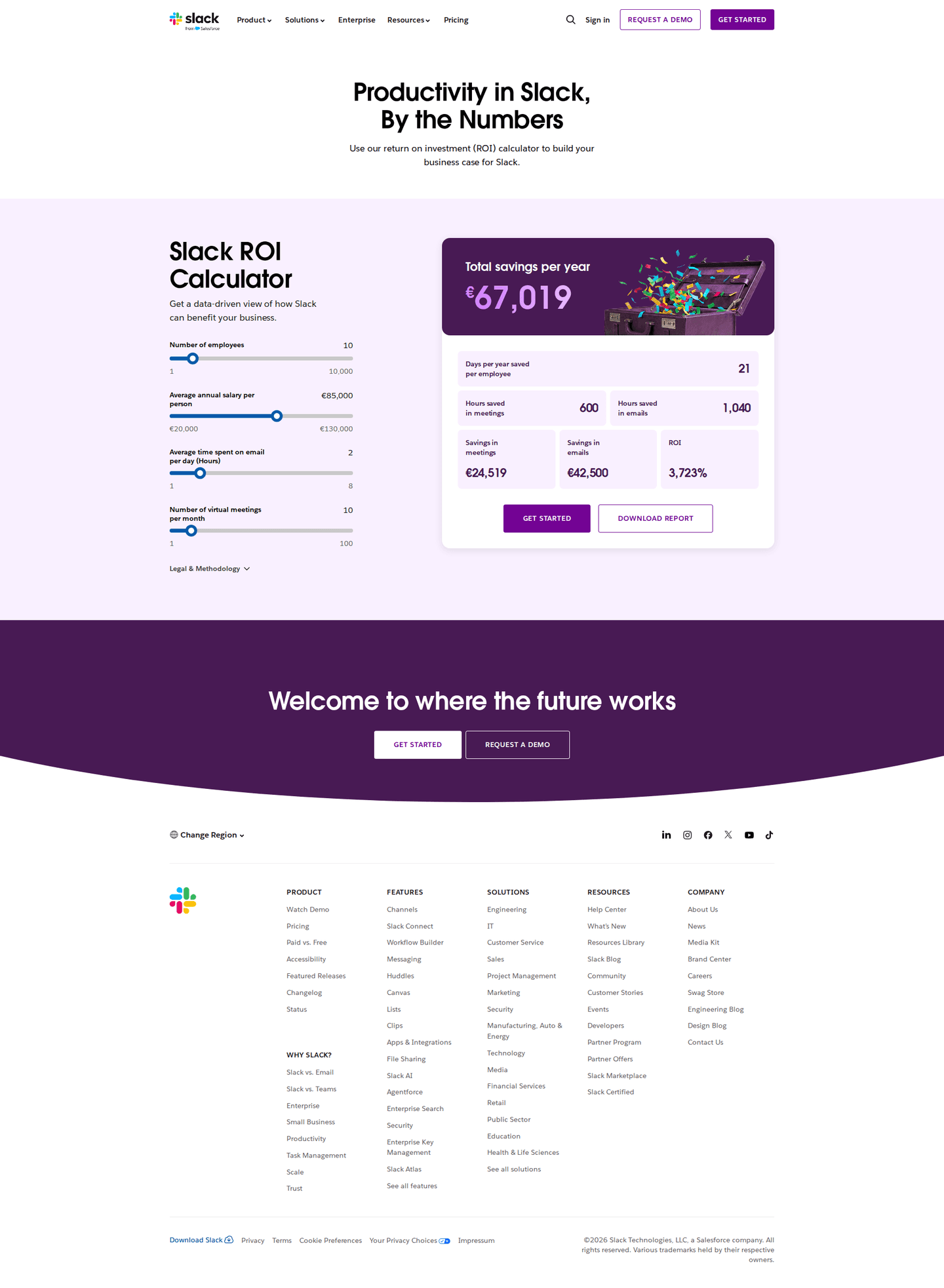 Slack ROI calculator