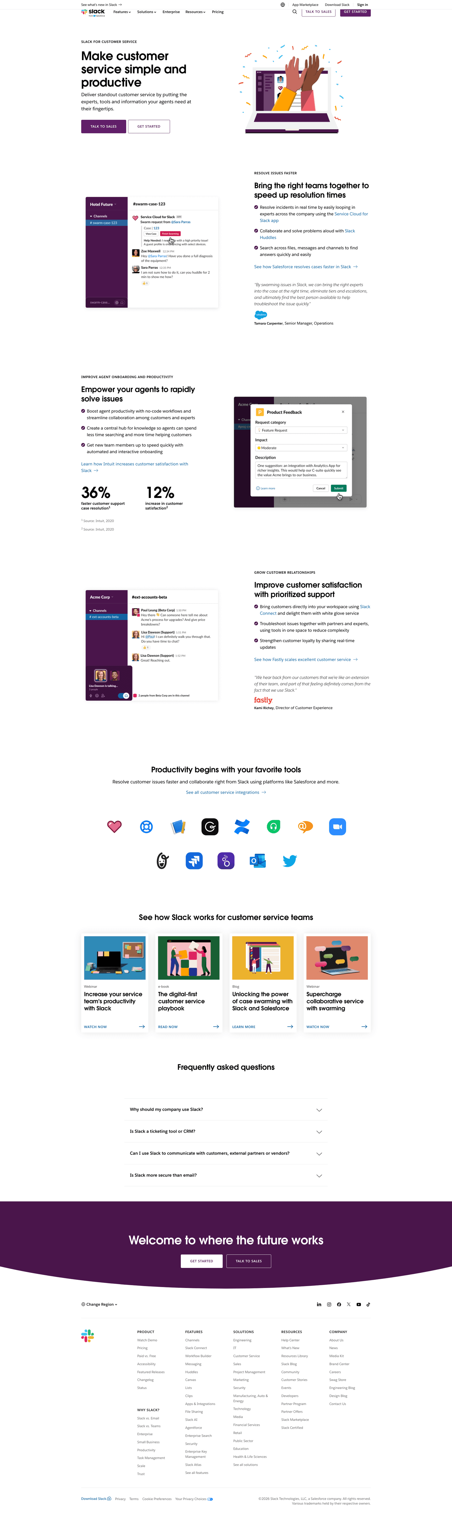 Slack homepage