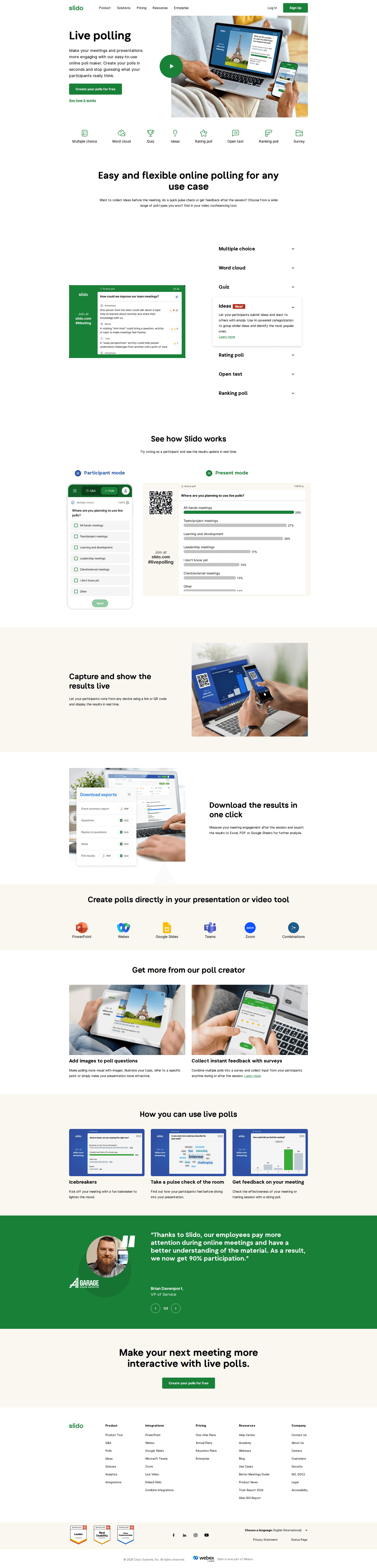 Slido feature page