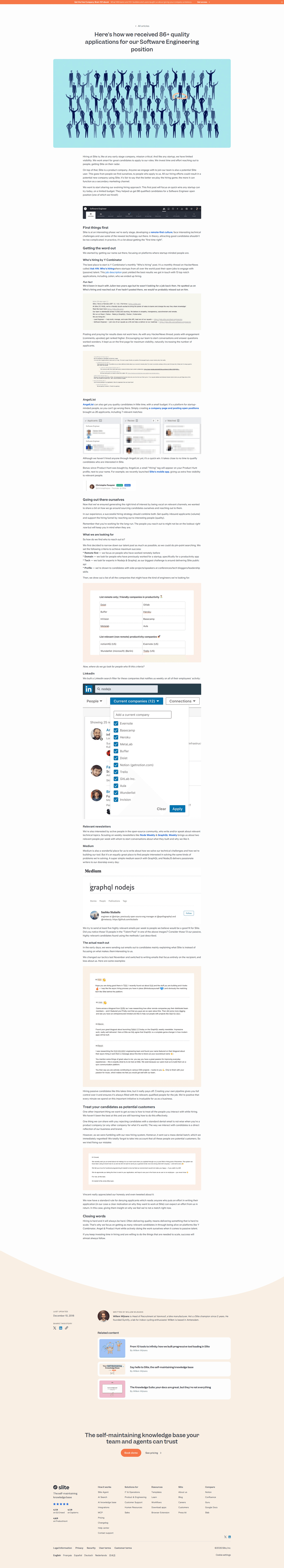 Slite homepage