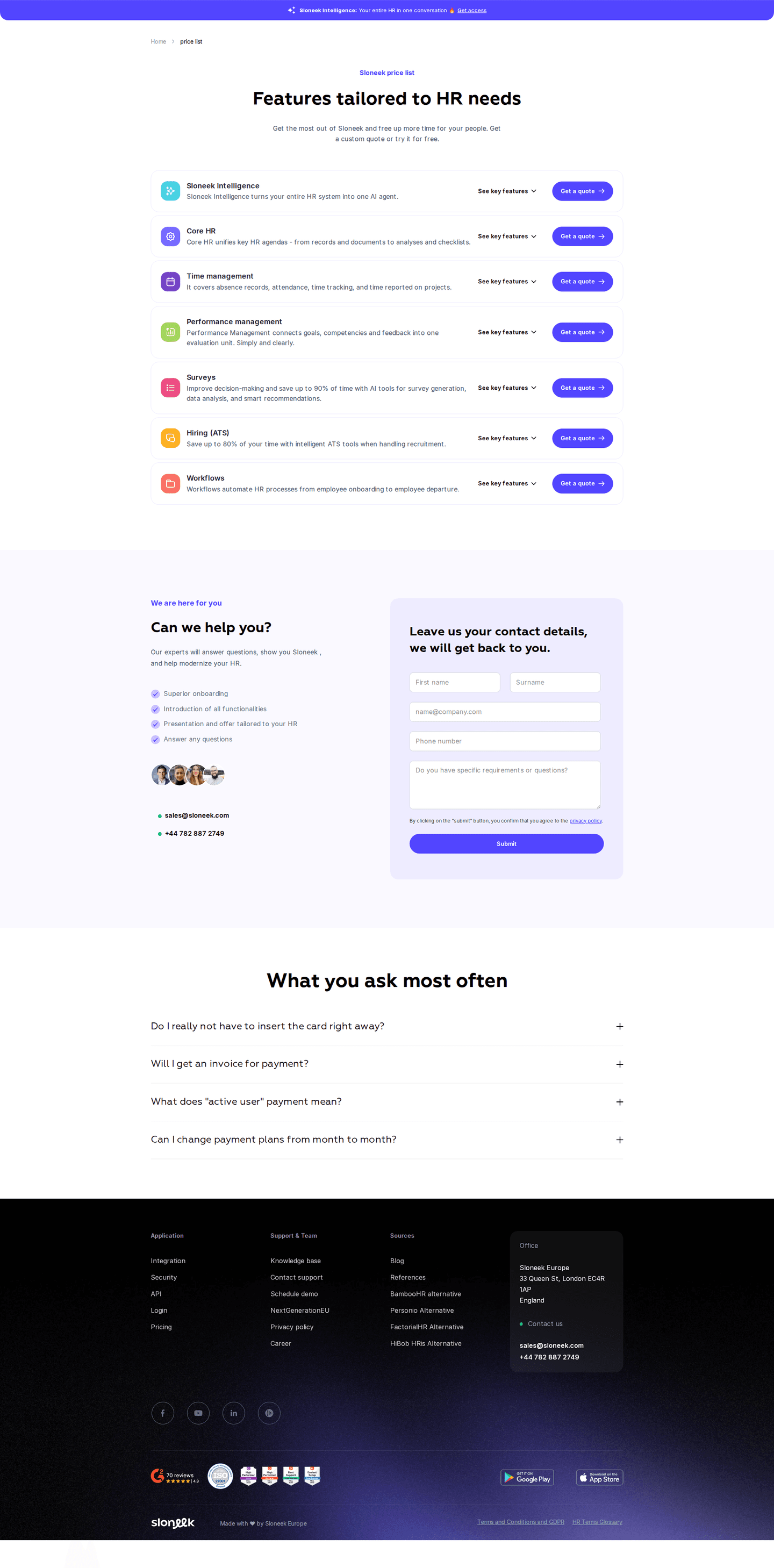 Sloneek homepage