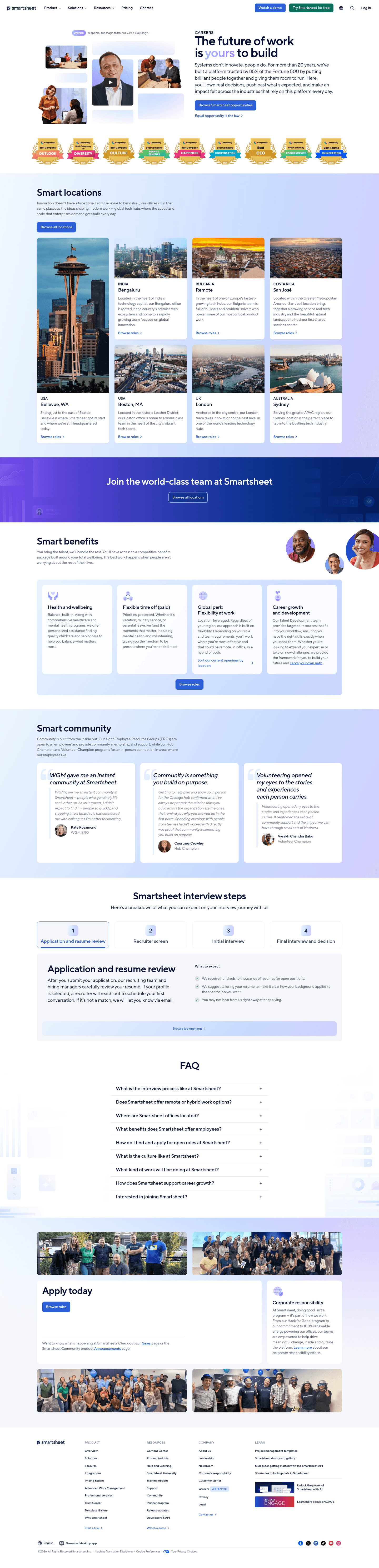 Smartsheet careers page