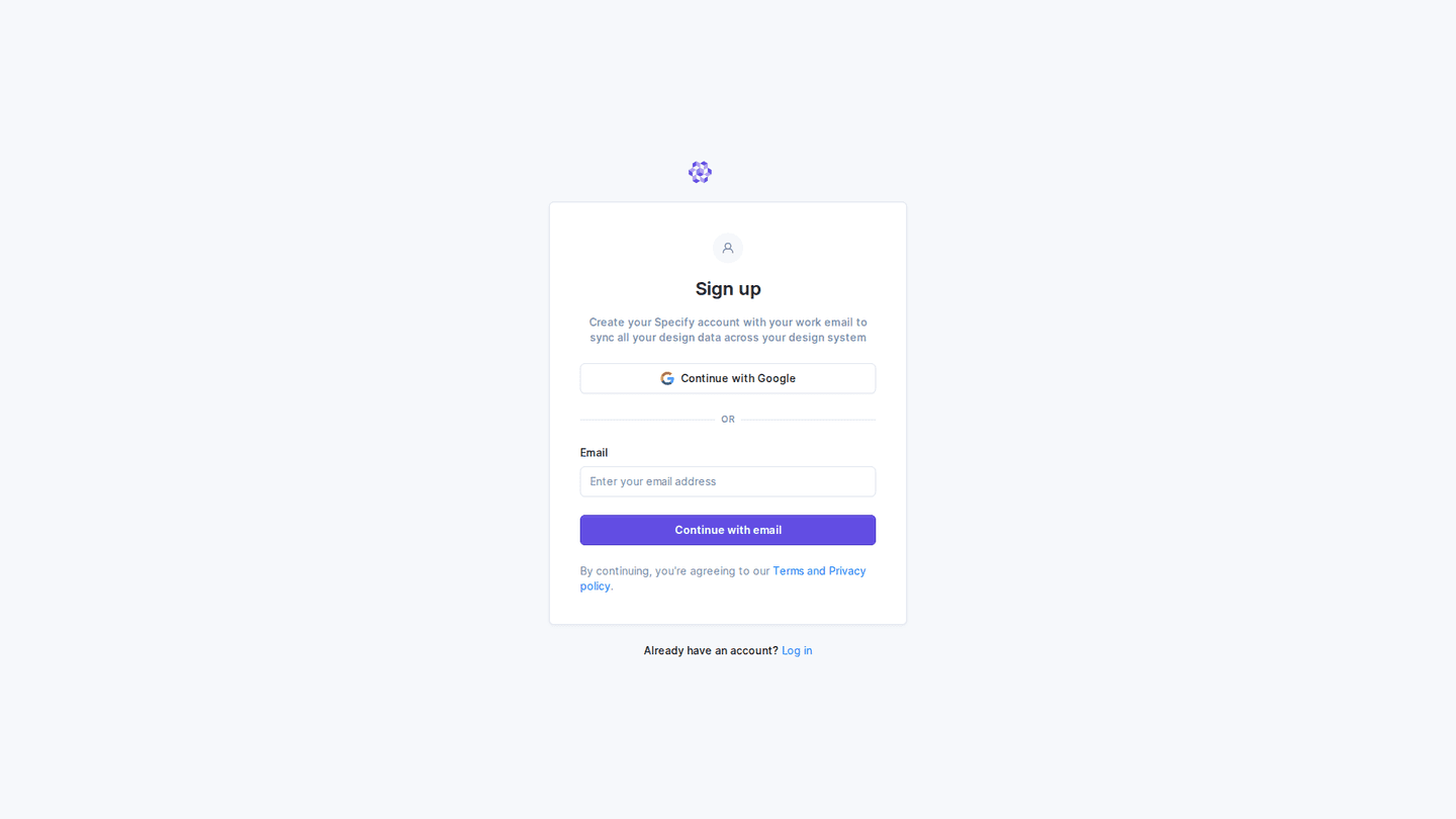 Specify signup page