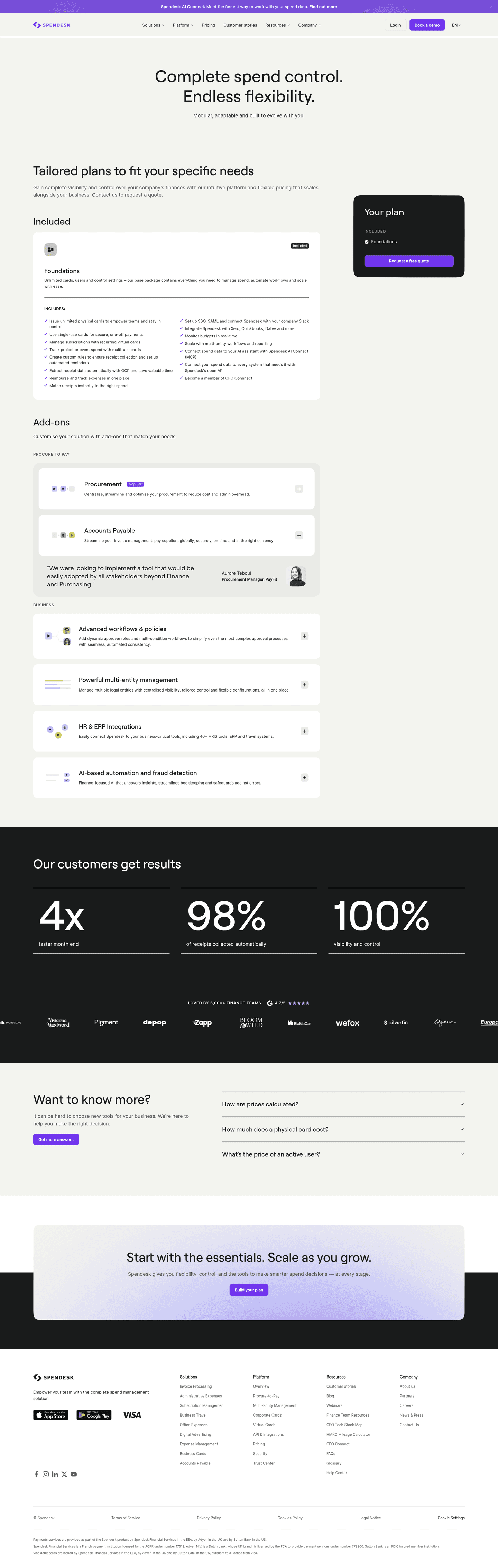 Pricing page example