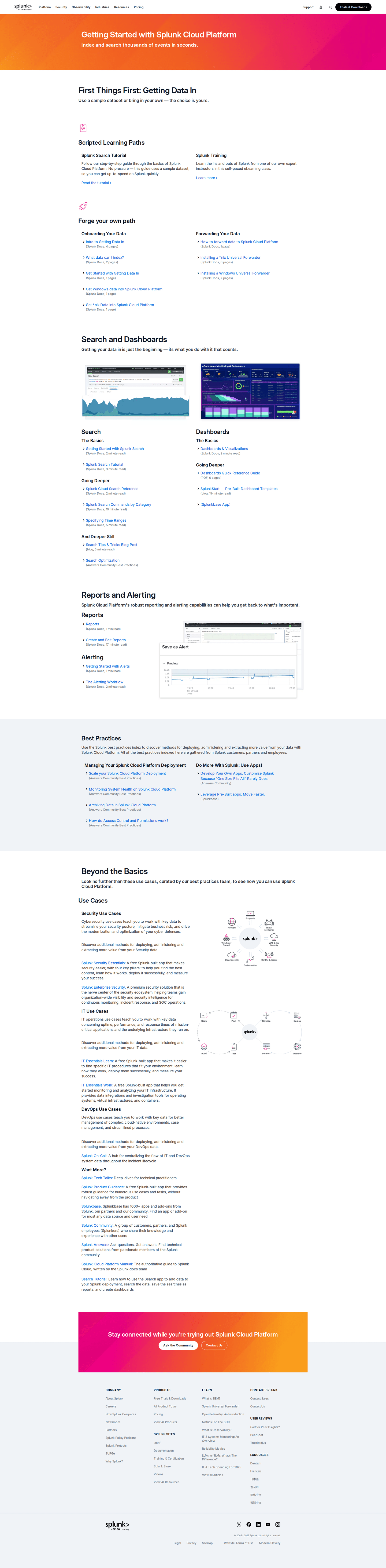 Splunk SEO landing page