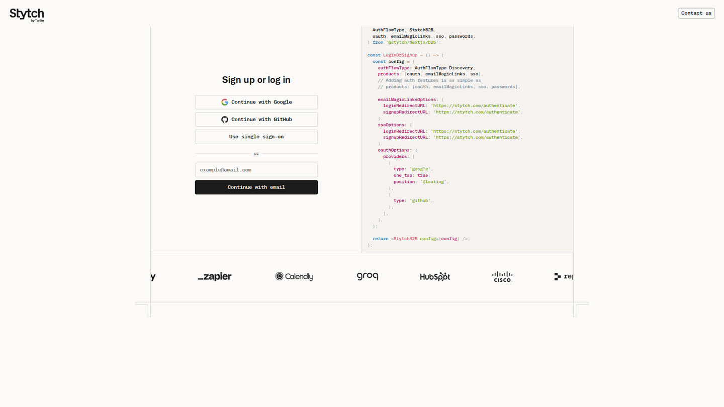 Stytch signup page