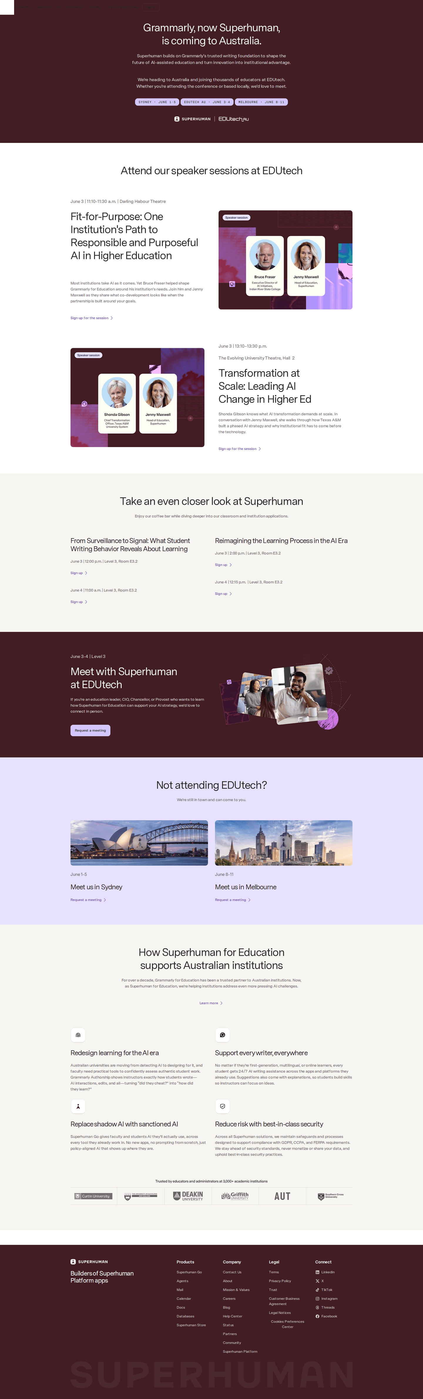Superhuman webinar page