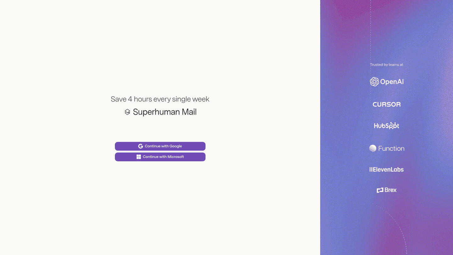 Superhuman signup page
