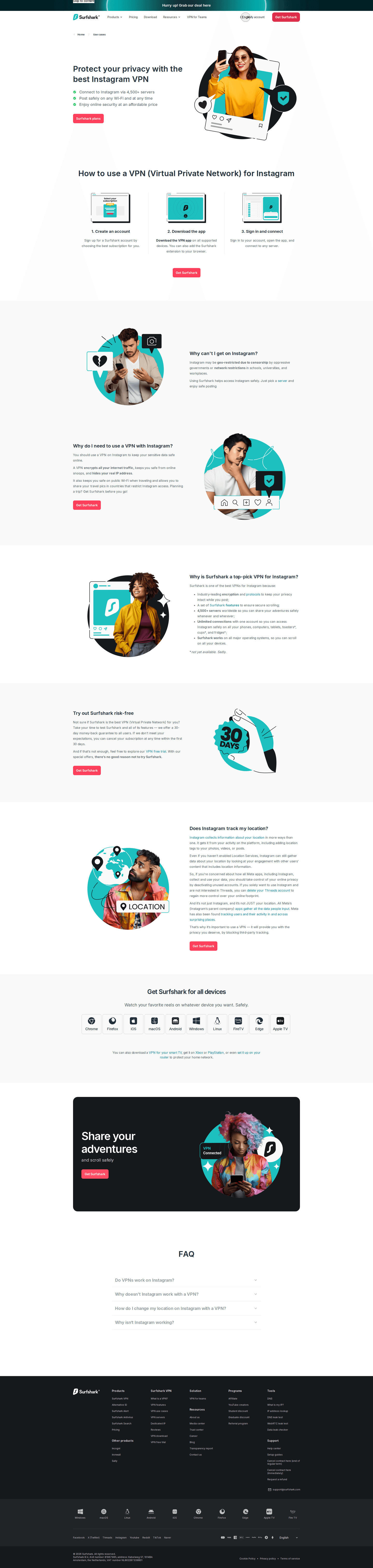Surfshark SEO landing page