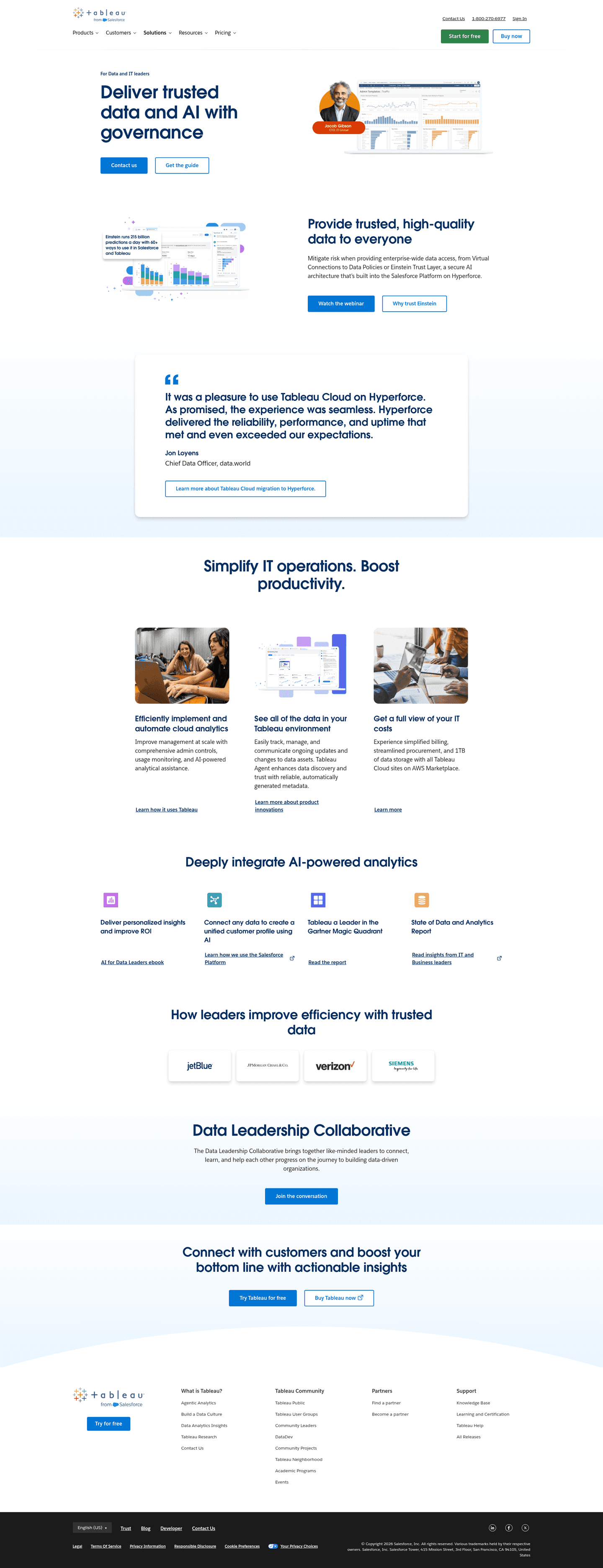 Tableau enterprise page