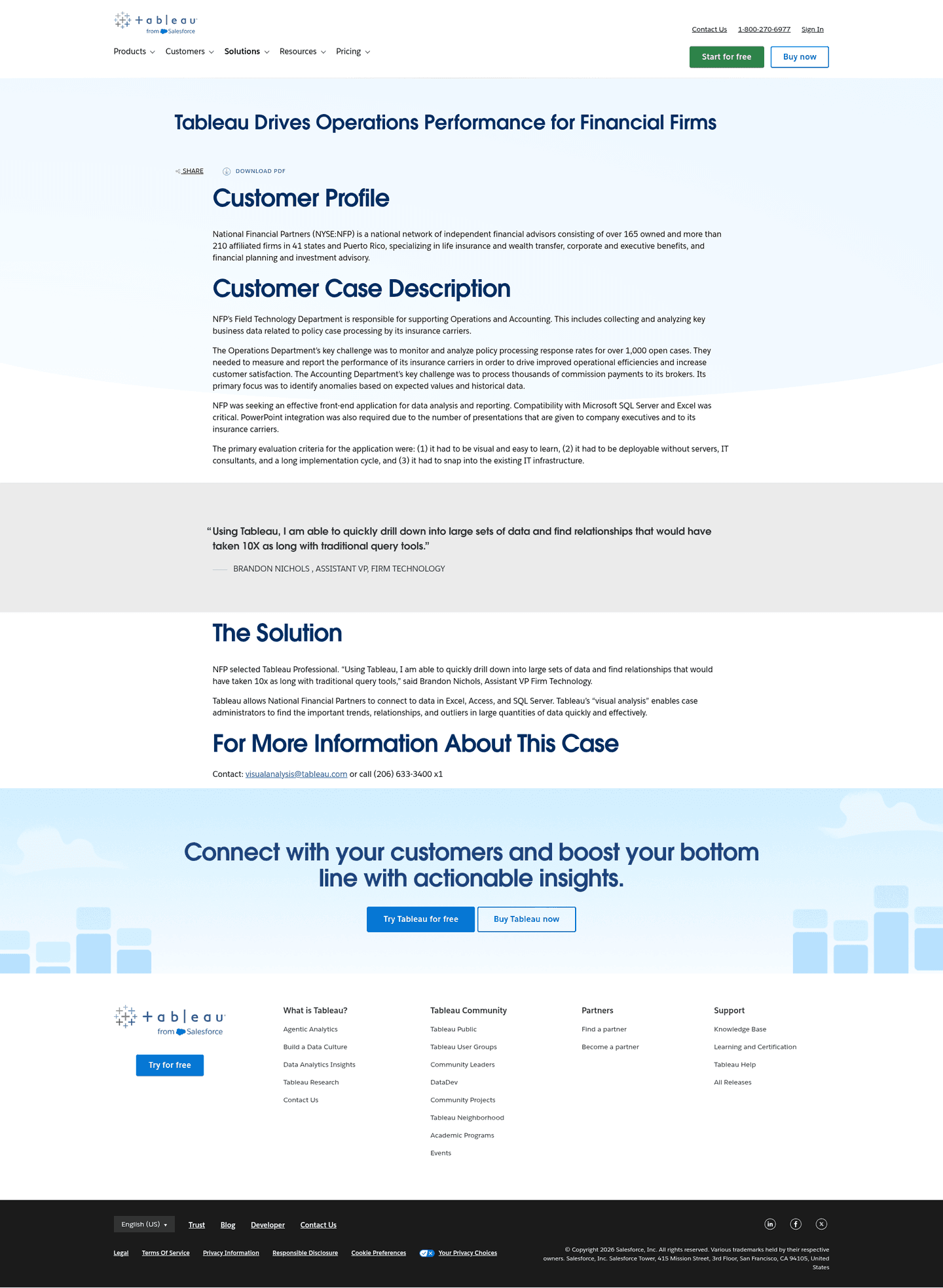 Tableau case study page