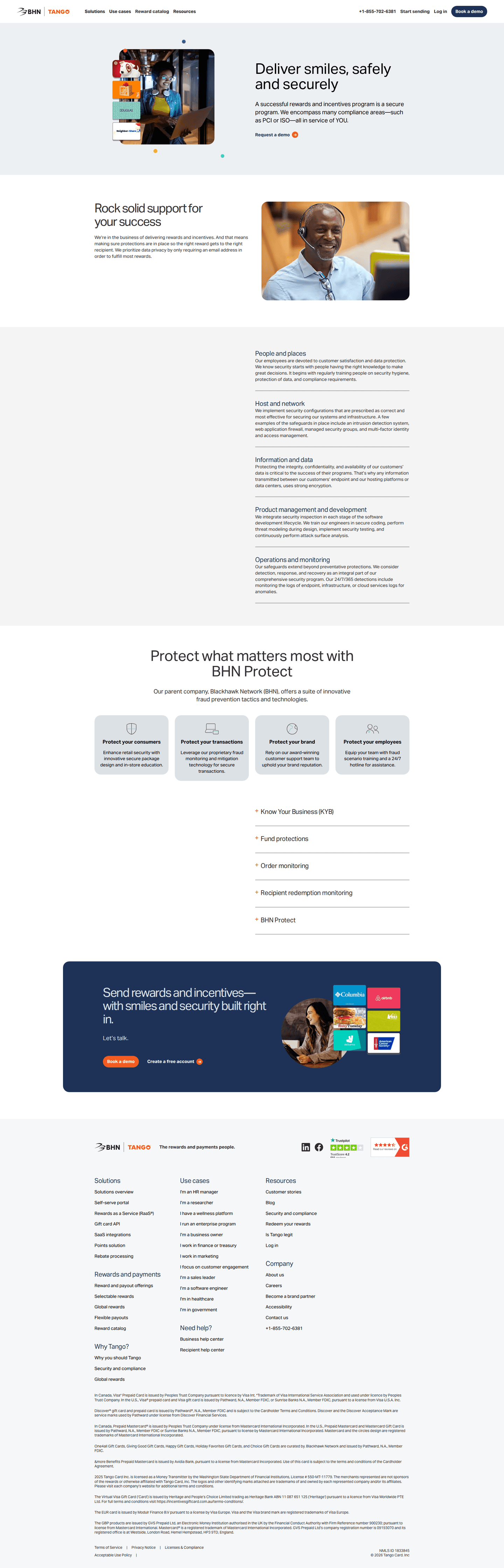 Tango Card security page