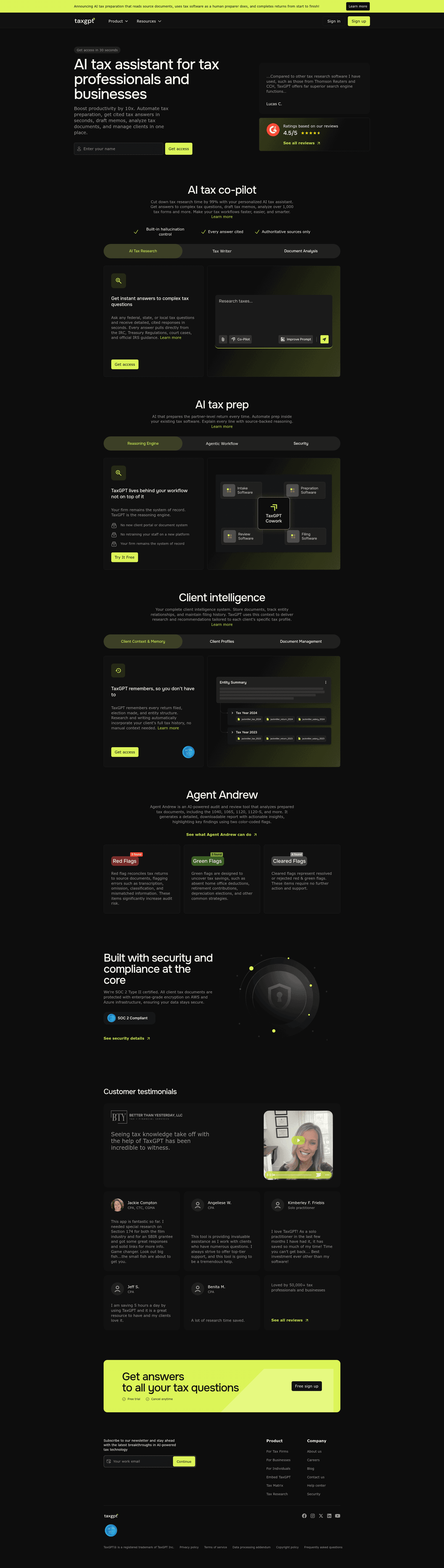 Top Accounting landing page example