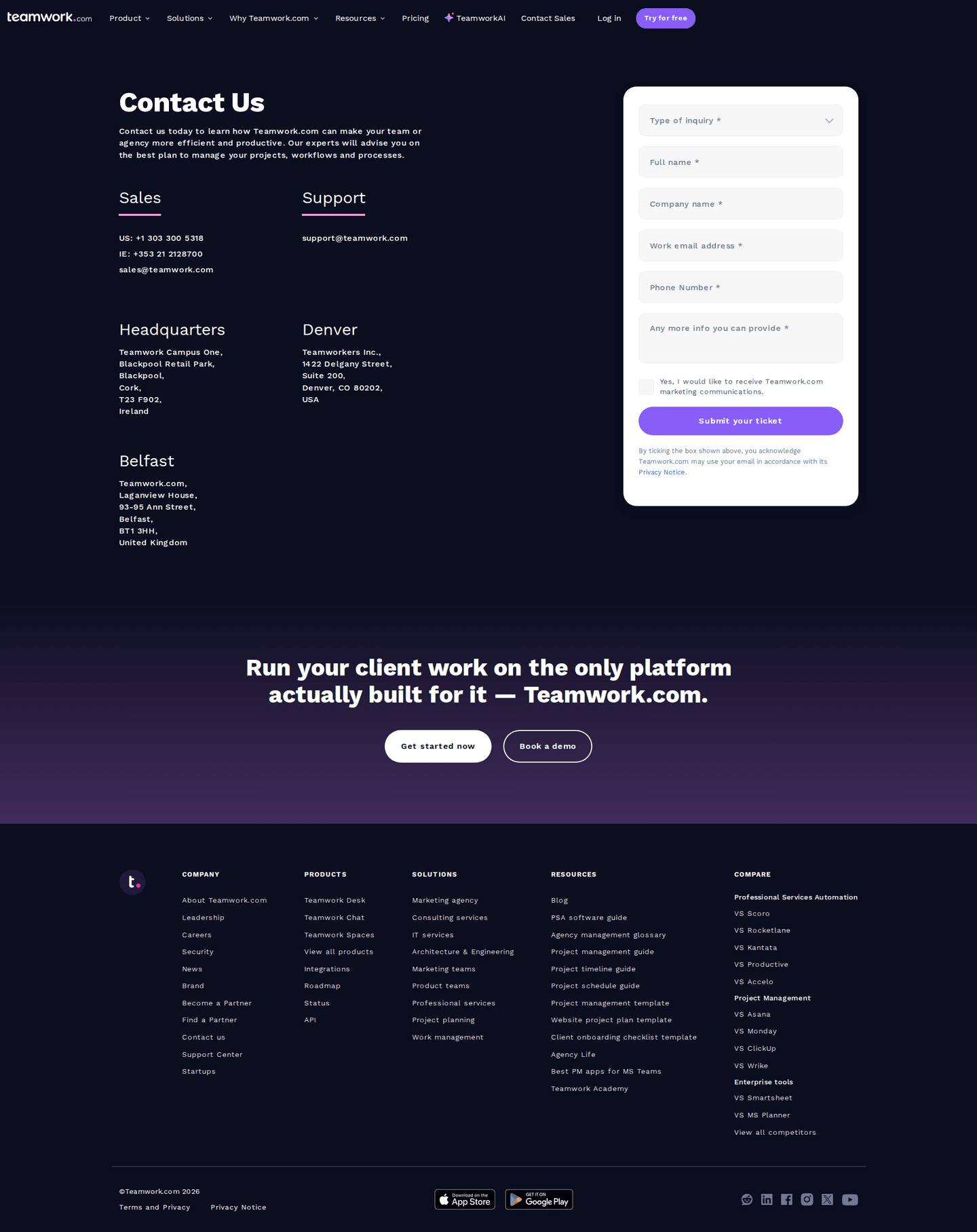 Teamwork.com contact page