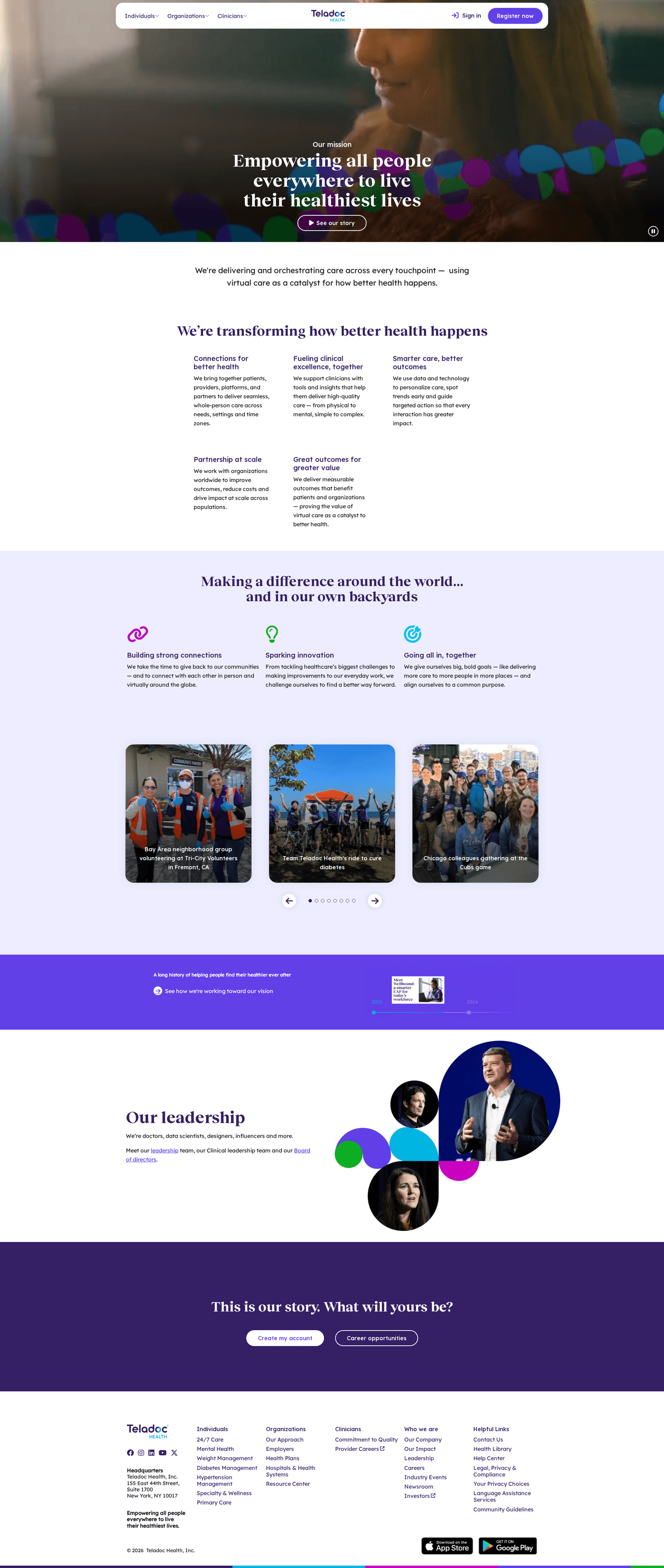 Teladoc Health about page