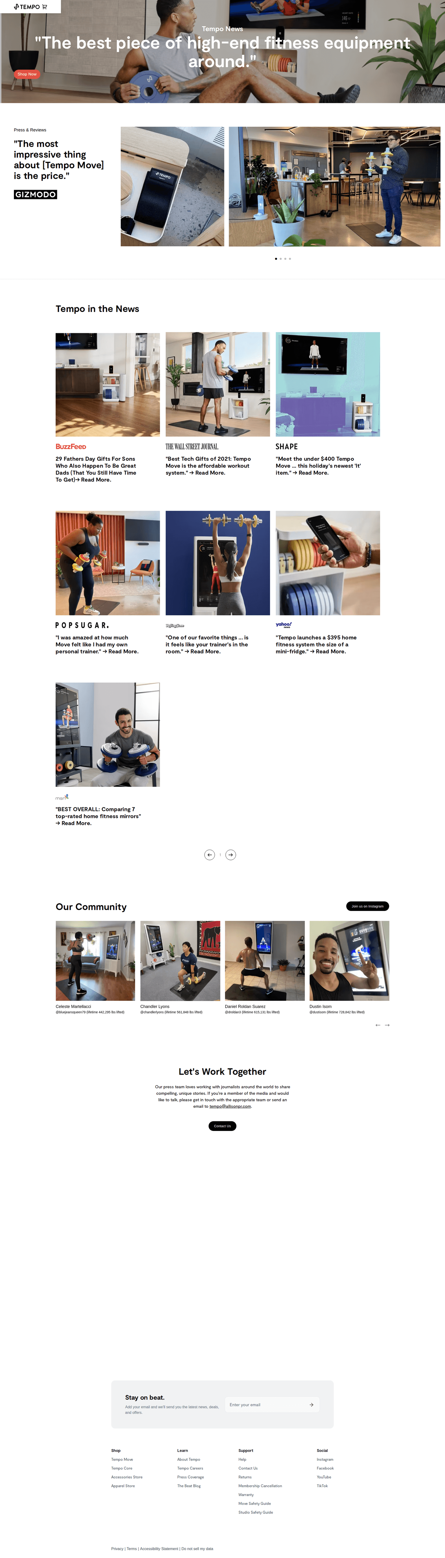 Tempo press page