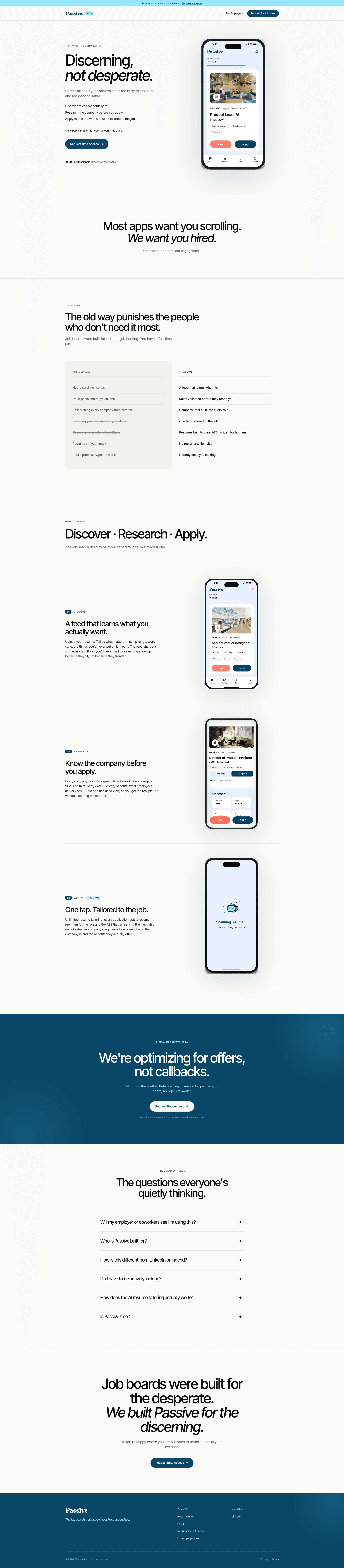 Passive homepage