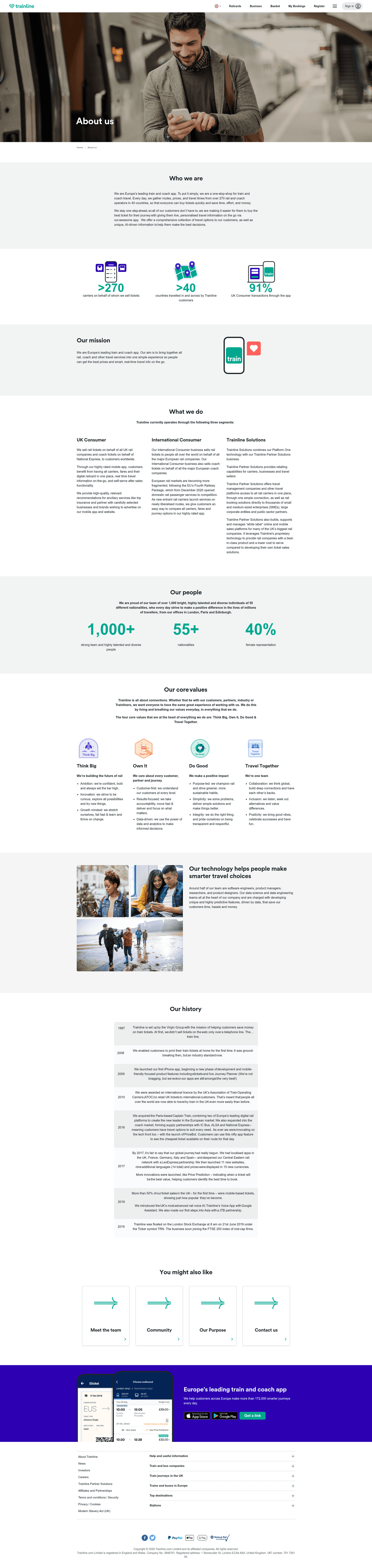 Trainline about page