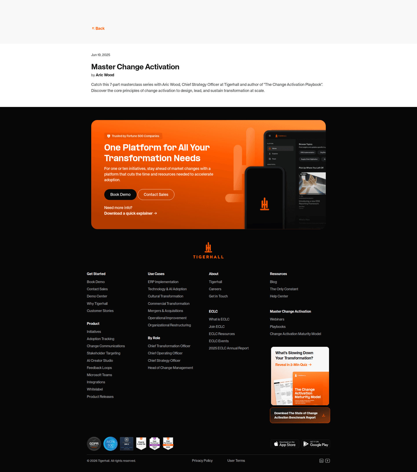 Tigerhall webinar page