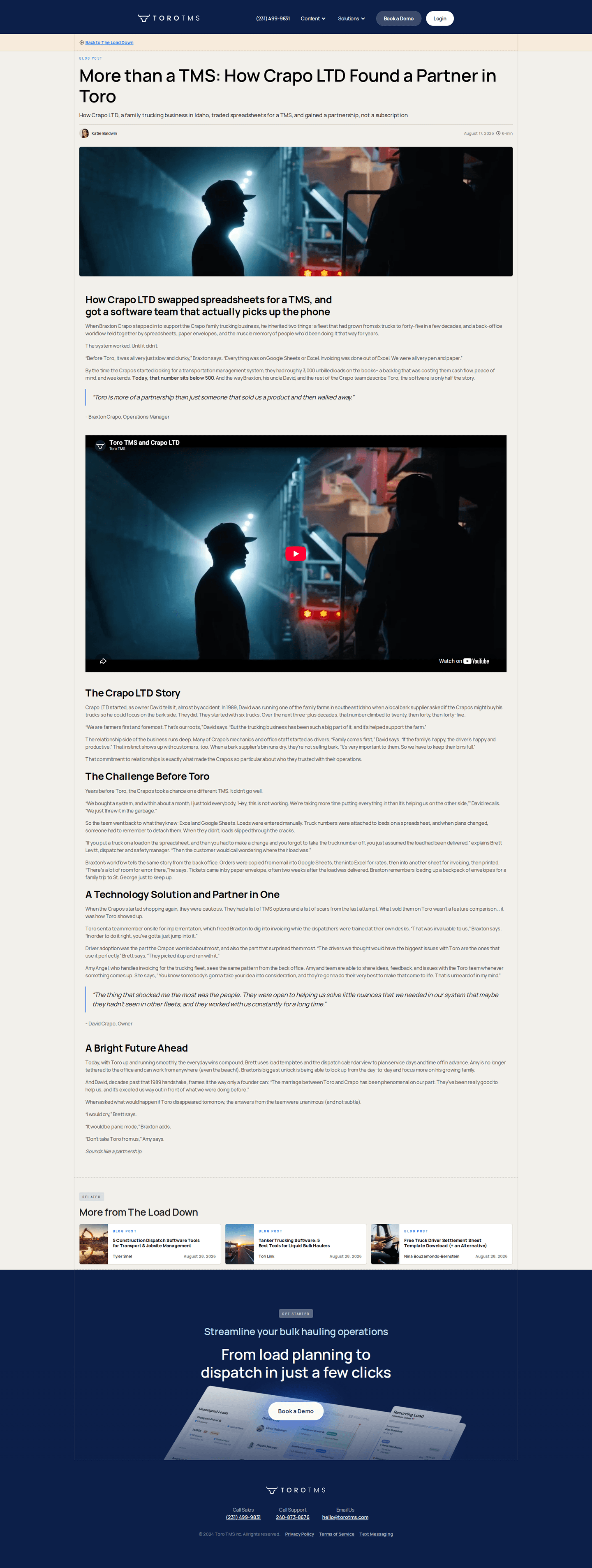ToroTMS case study page