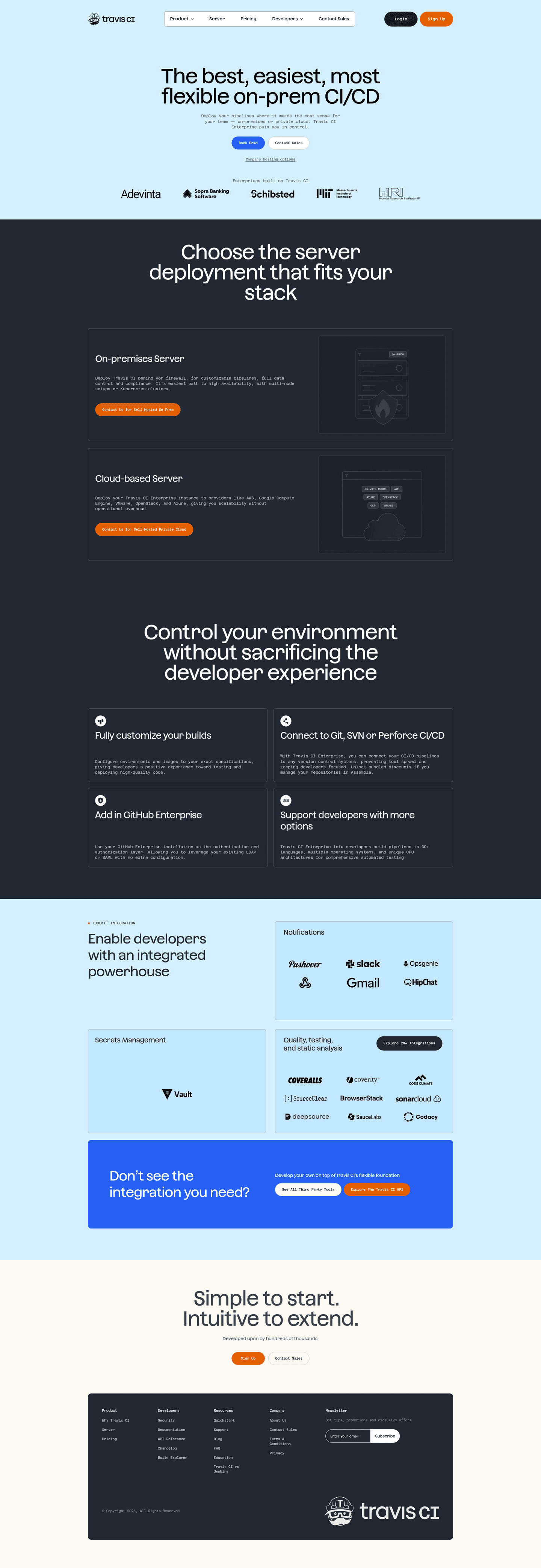 Travis Ci enterprise page