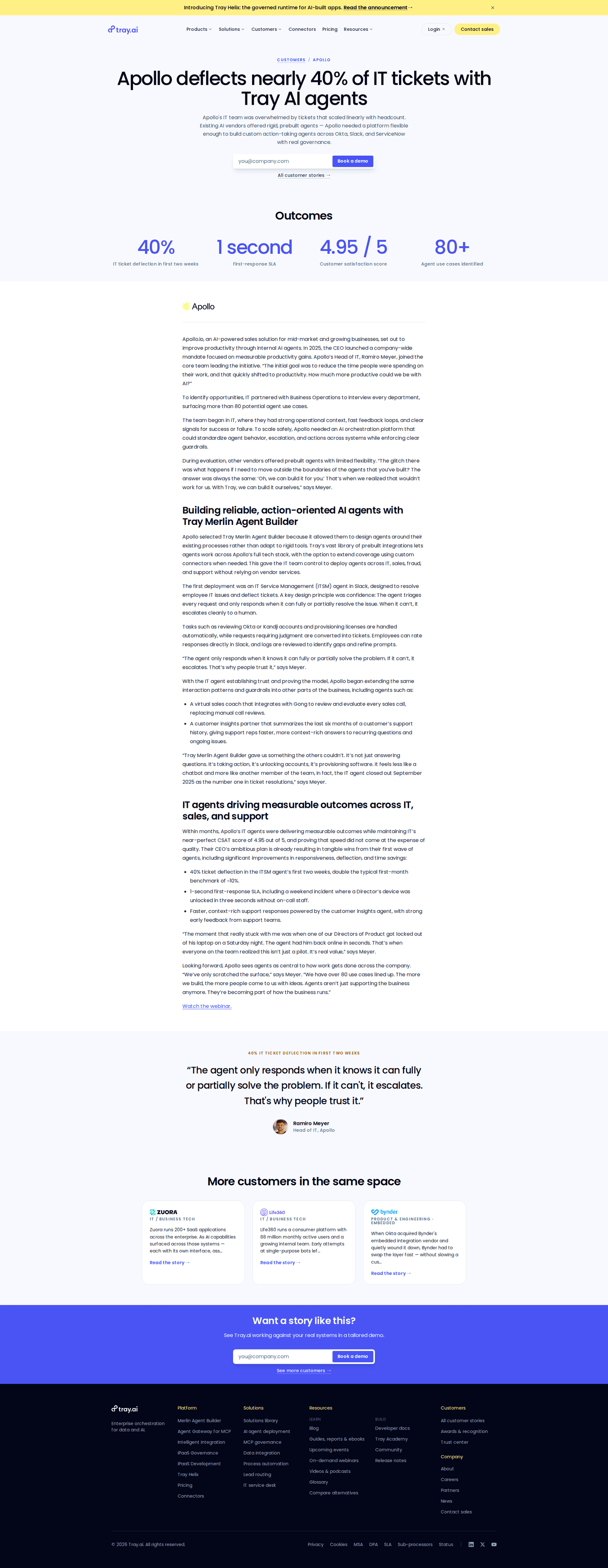 Tray.ai case study page