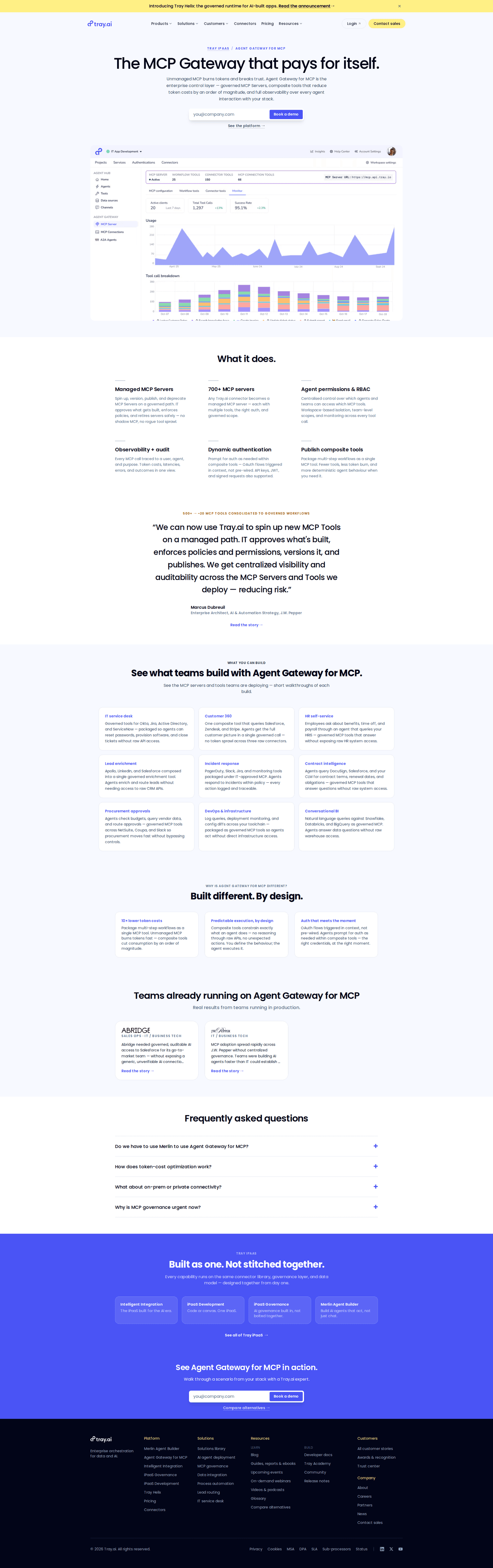 Tray.ai homepage