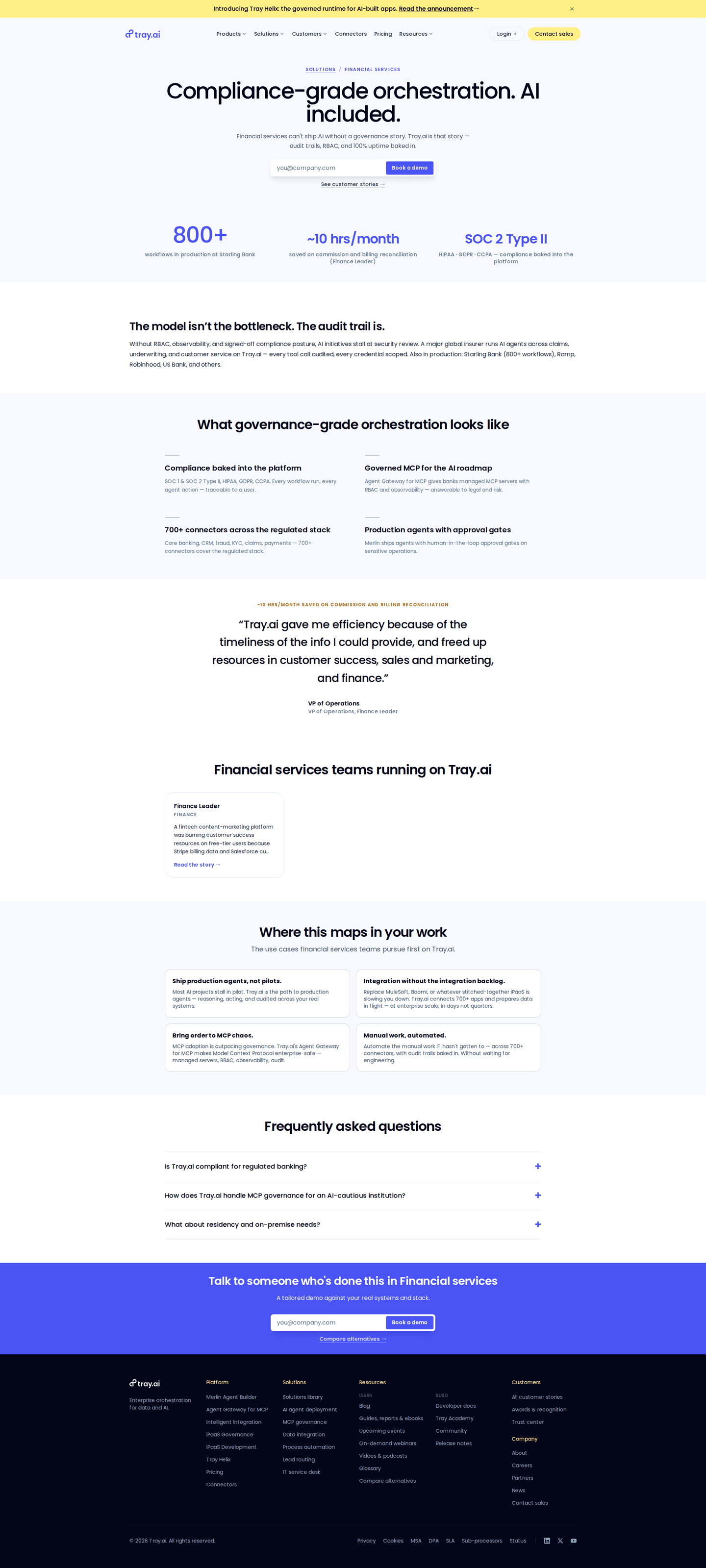 Tray.ai industry page