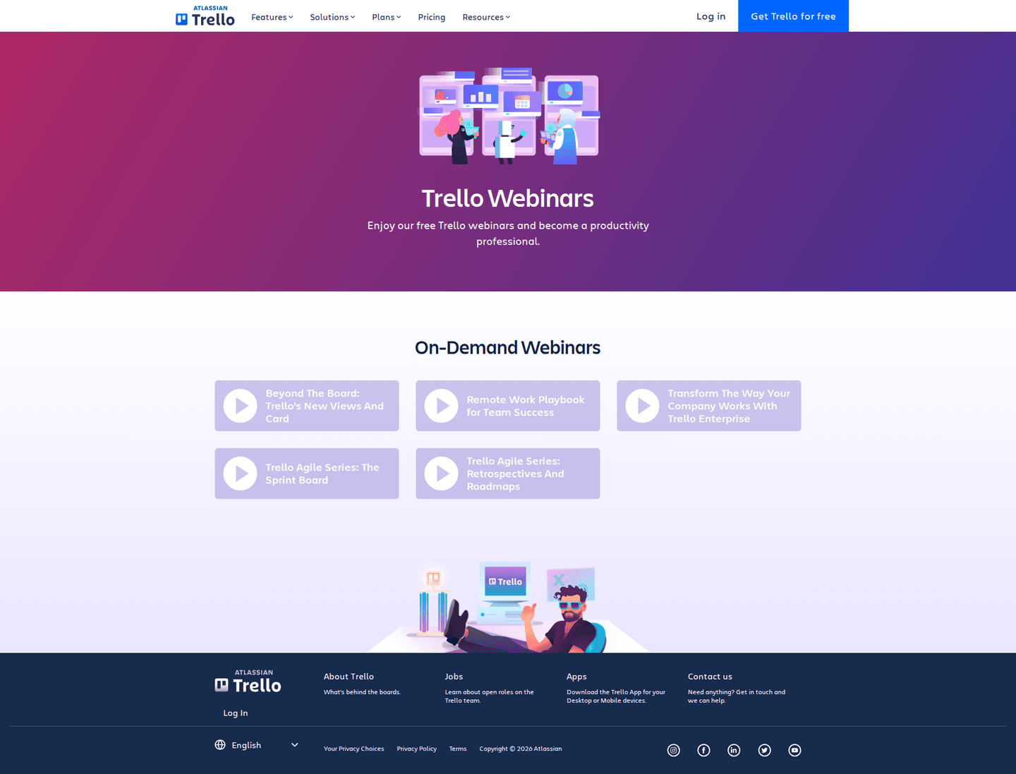 Trello webinar page