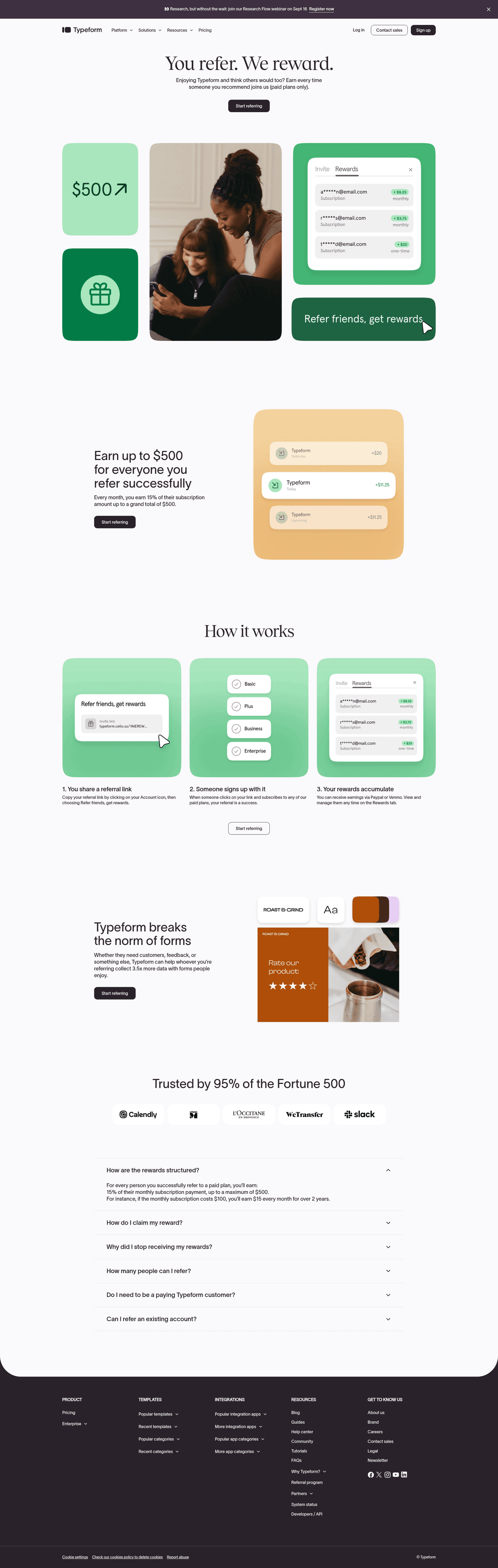 Typeform partner page