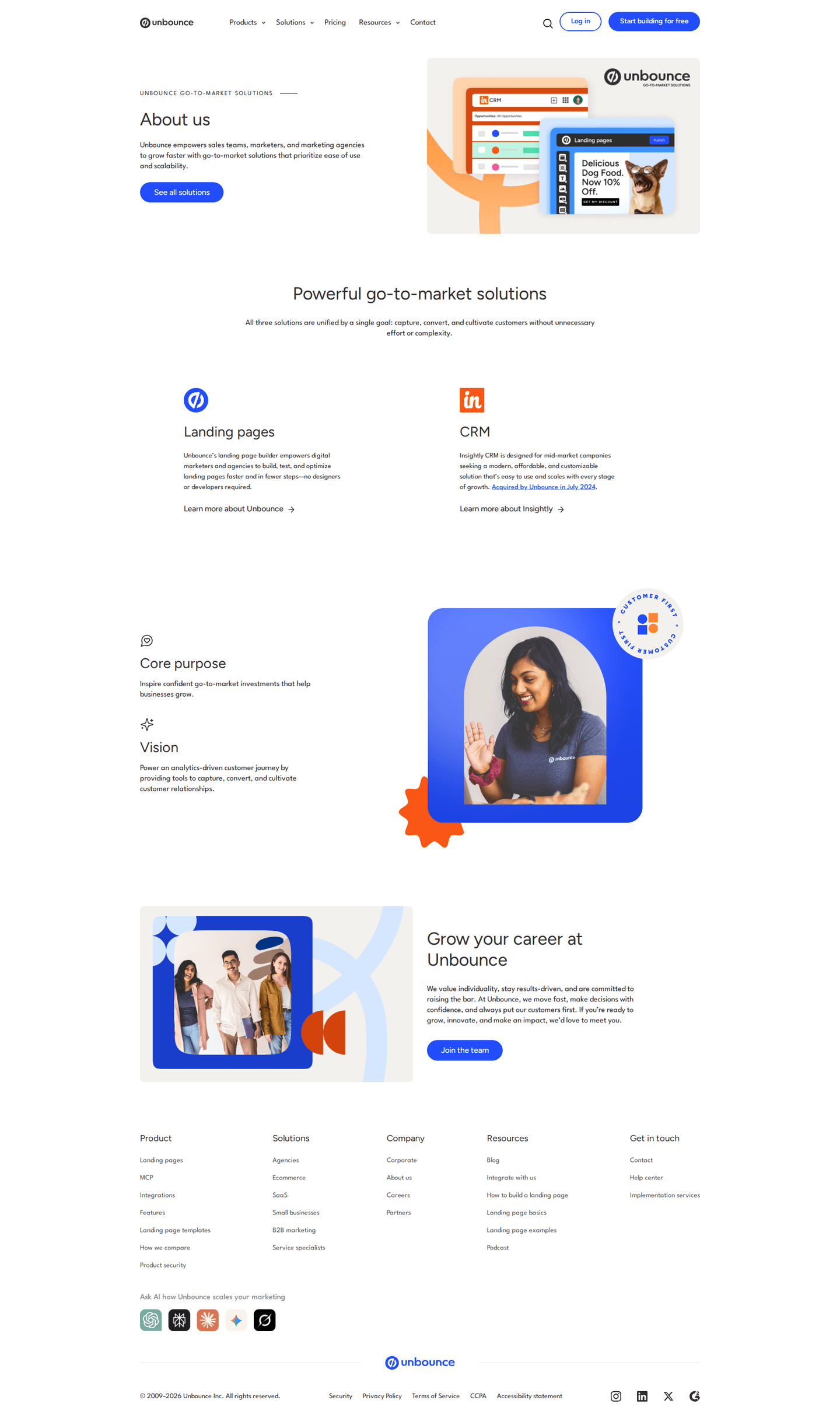 Unbounce about page